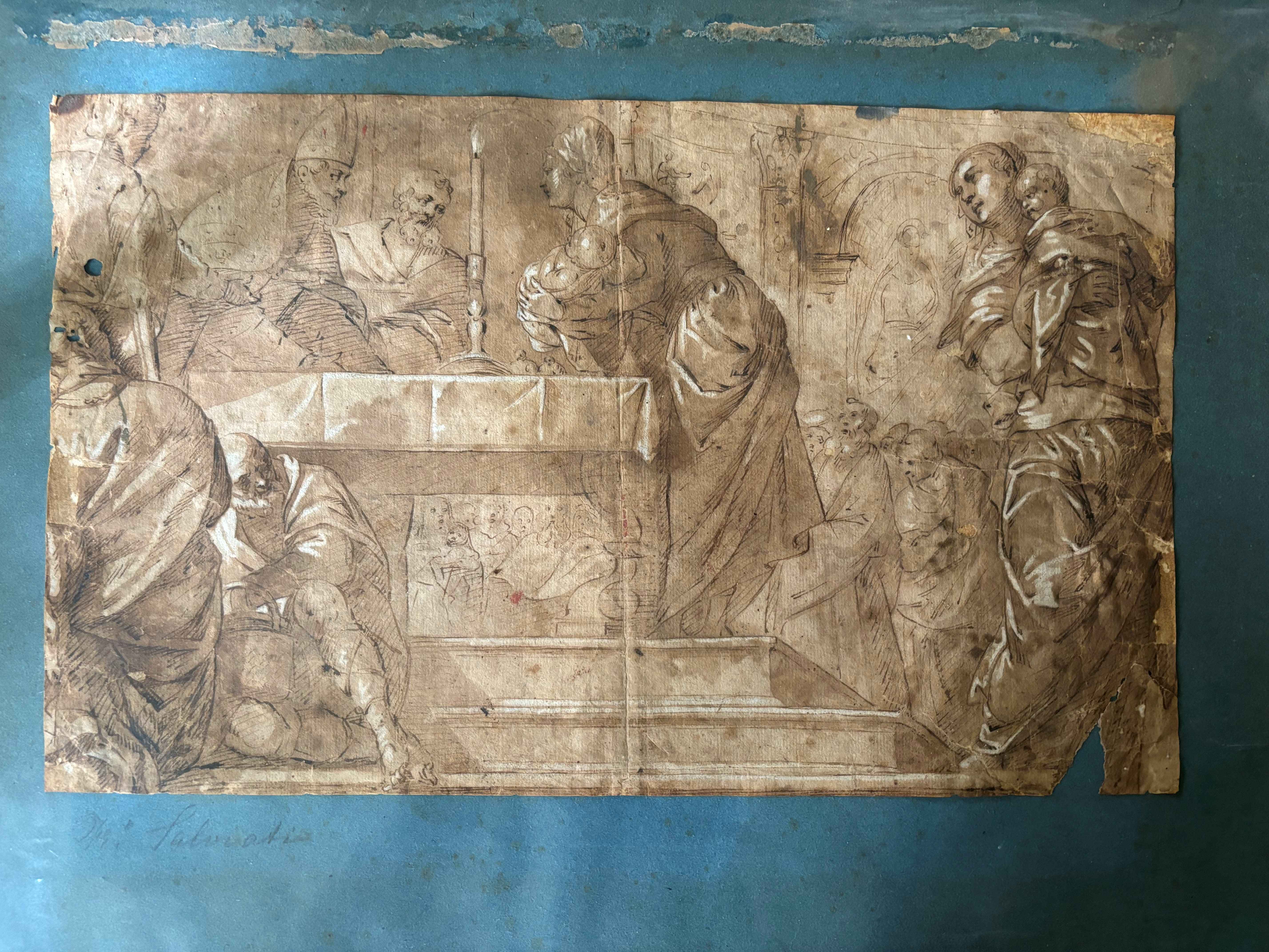 Presentazione di Gesù al tempio (disegno) - produzione italiana (XVII)