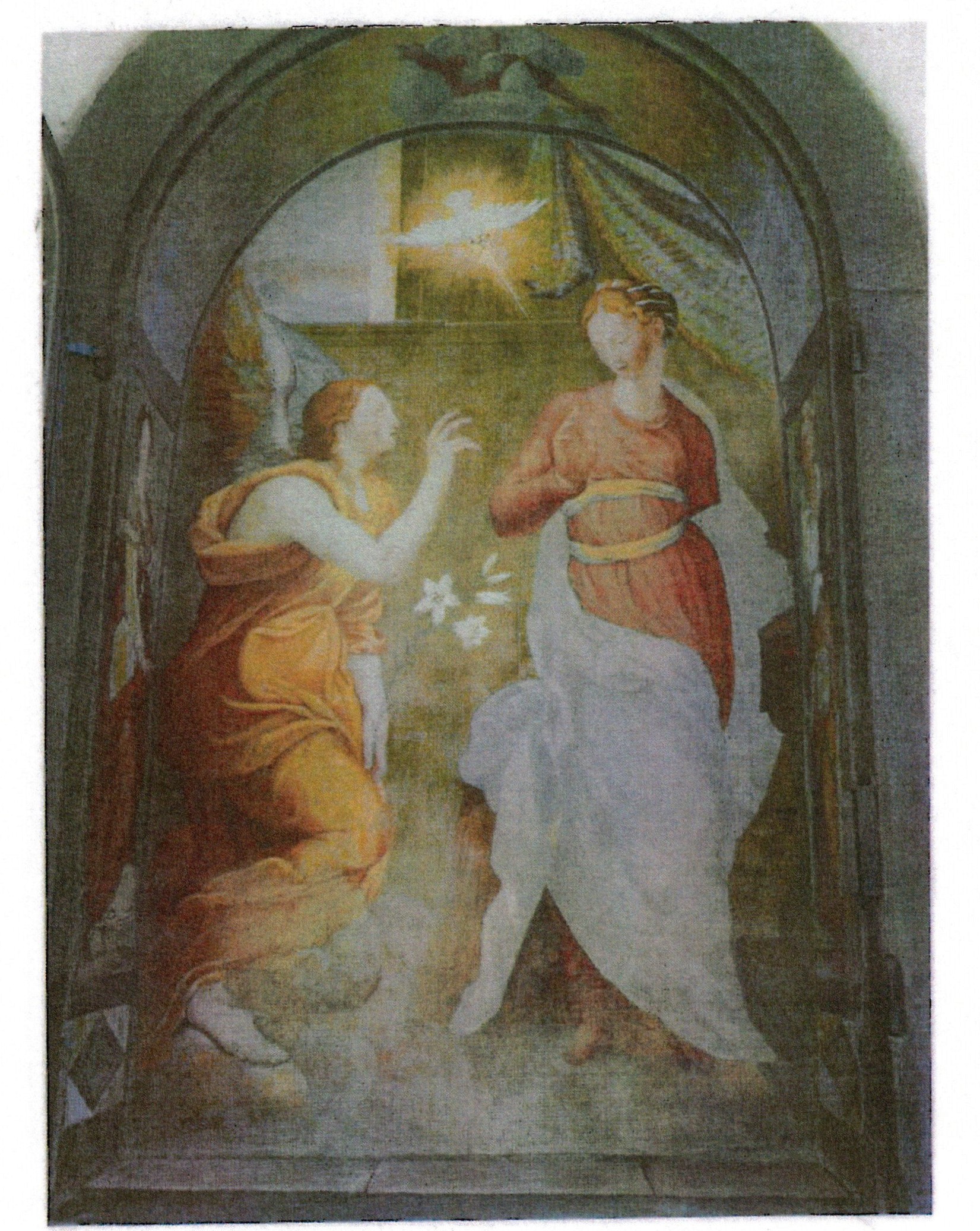 Annunciazione (dipinto murale) di Bizzelli Giovanni (maniera) (seconda metà XVI)