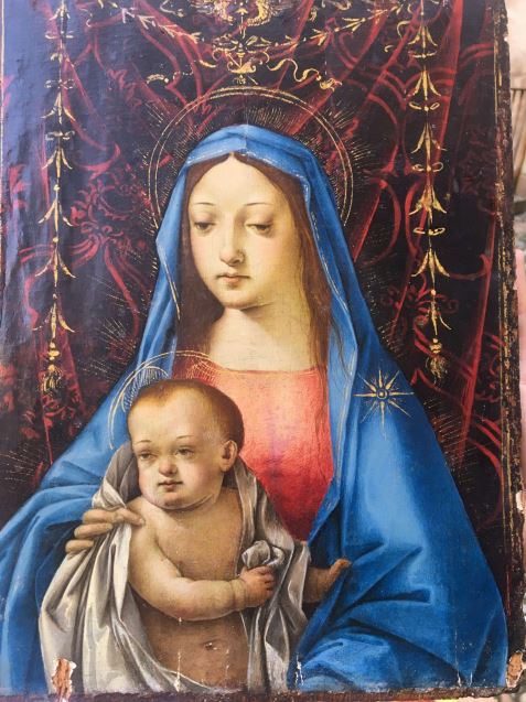 Madonna col Bambino (dipinto) di Membrini Michelangelo di Pietro (attribuito) (inizio XVI)