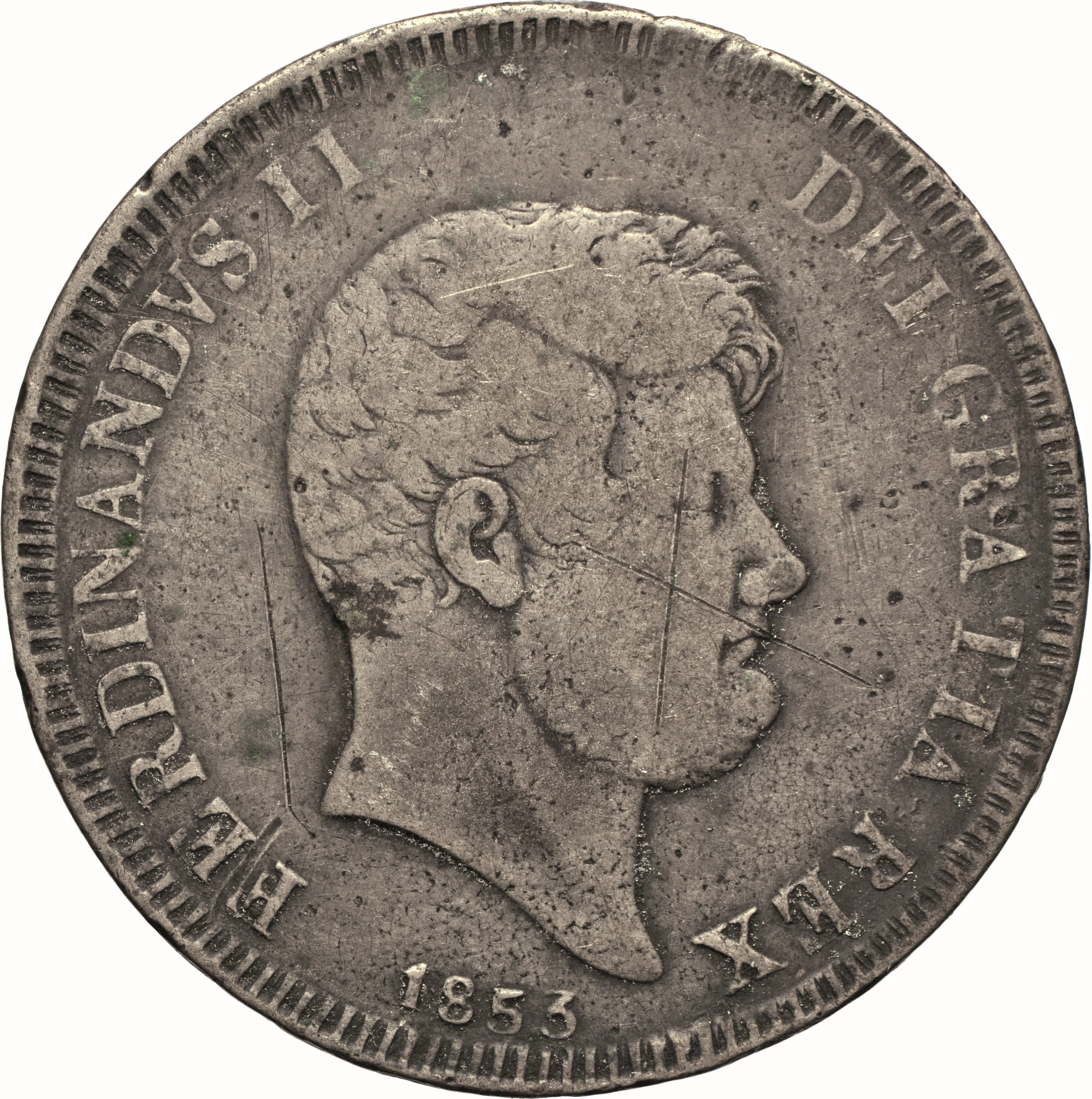 moneta - Mezza Piastra (Falsificazione d’epoca del 1853) (SECOLI/ XIX)