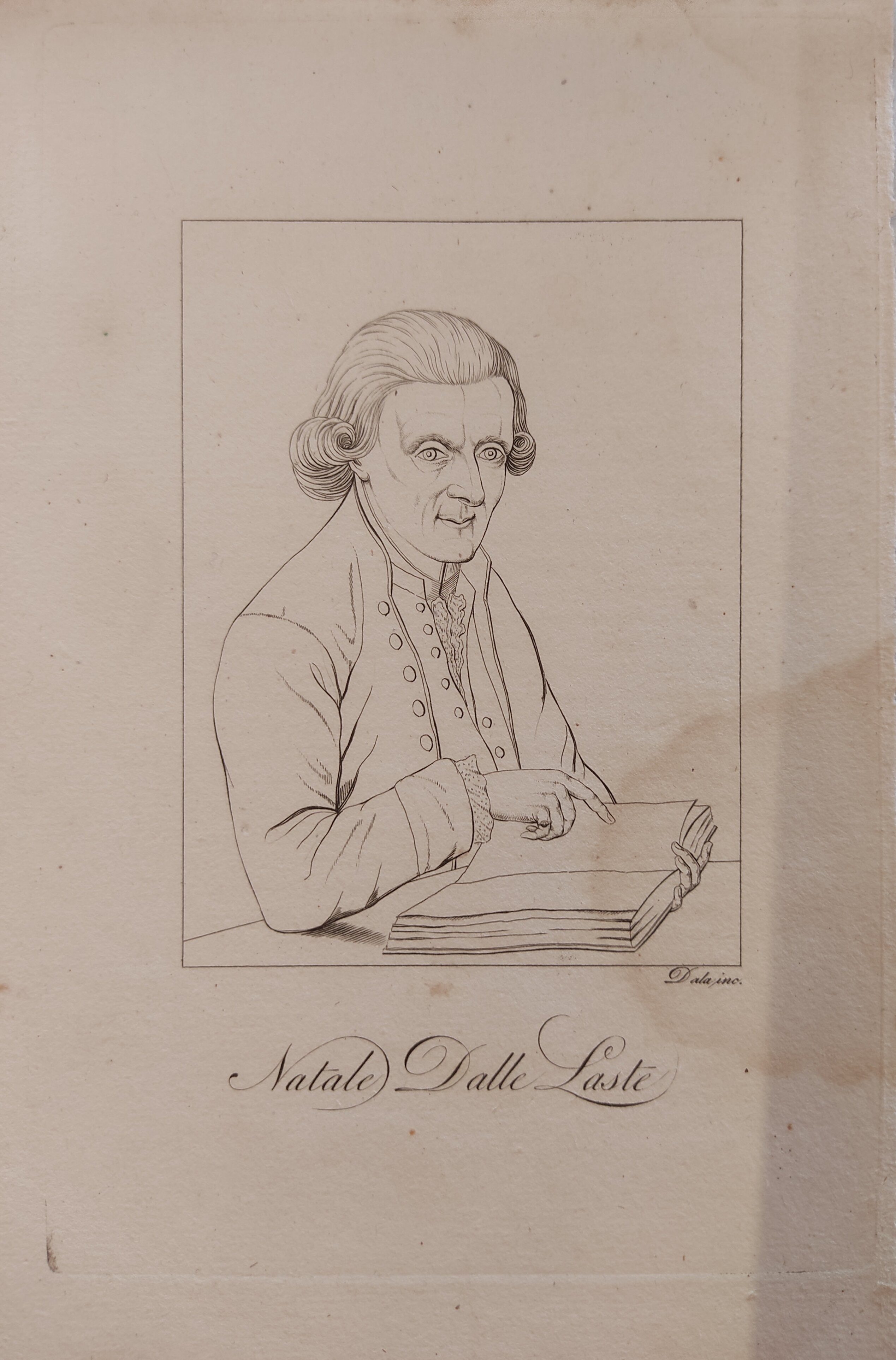 Ritratto di Natale Dalle Laste (stampa smarginata) di Dala Giuseppe, Zanotti Fabris, Giovanni Antonio, Venzo Gaetano - ambito veneto (sec. XIX)