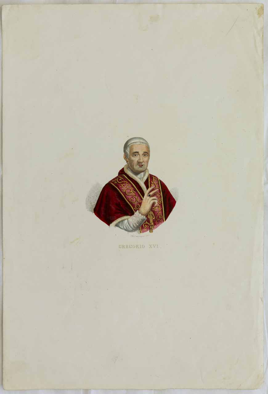 Ritratto di Gregorio XVI papa (stampa) di Marroni Salvatore - ambito romano (sec. XIX)