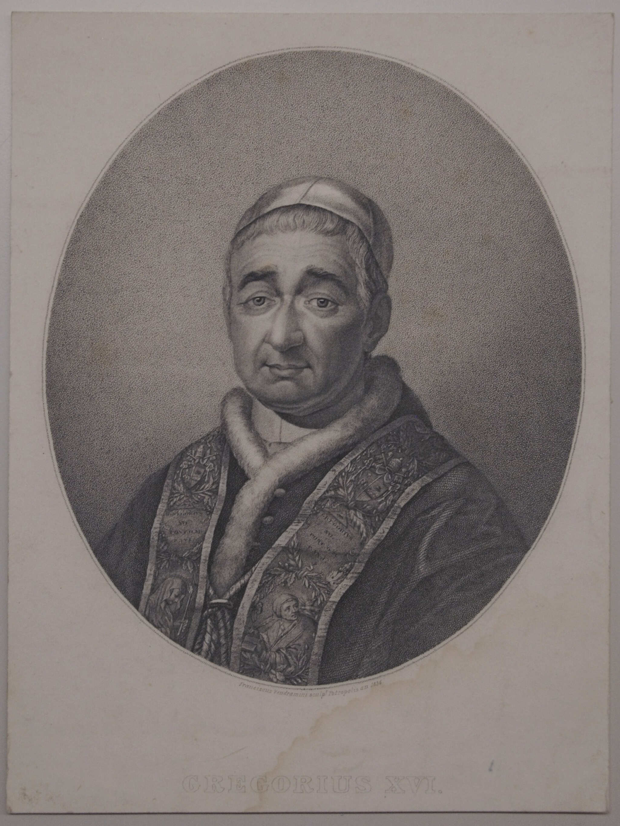 Ritratto di Gregorio XVI papa (stampa) di Vendramini, Francesco - ambito veneto (sec. XIX)