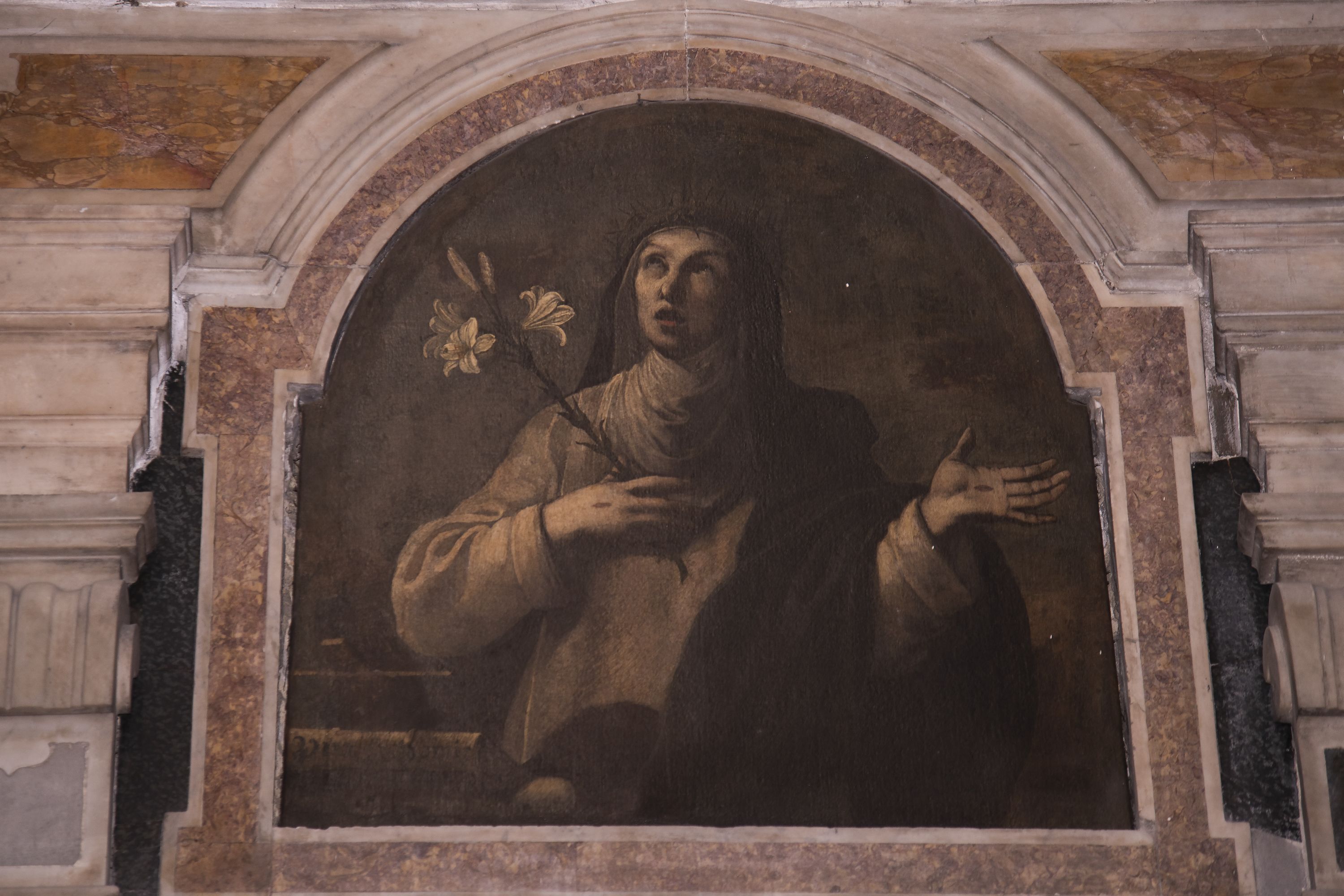 Santa Caterina da Siena (dipinto, elemento d'insieme) di Mercurio Carlo detto Mercurio d'Aversa (sec. XVII)