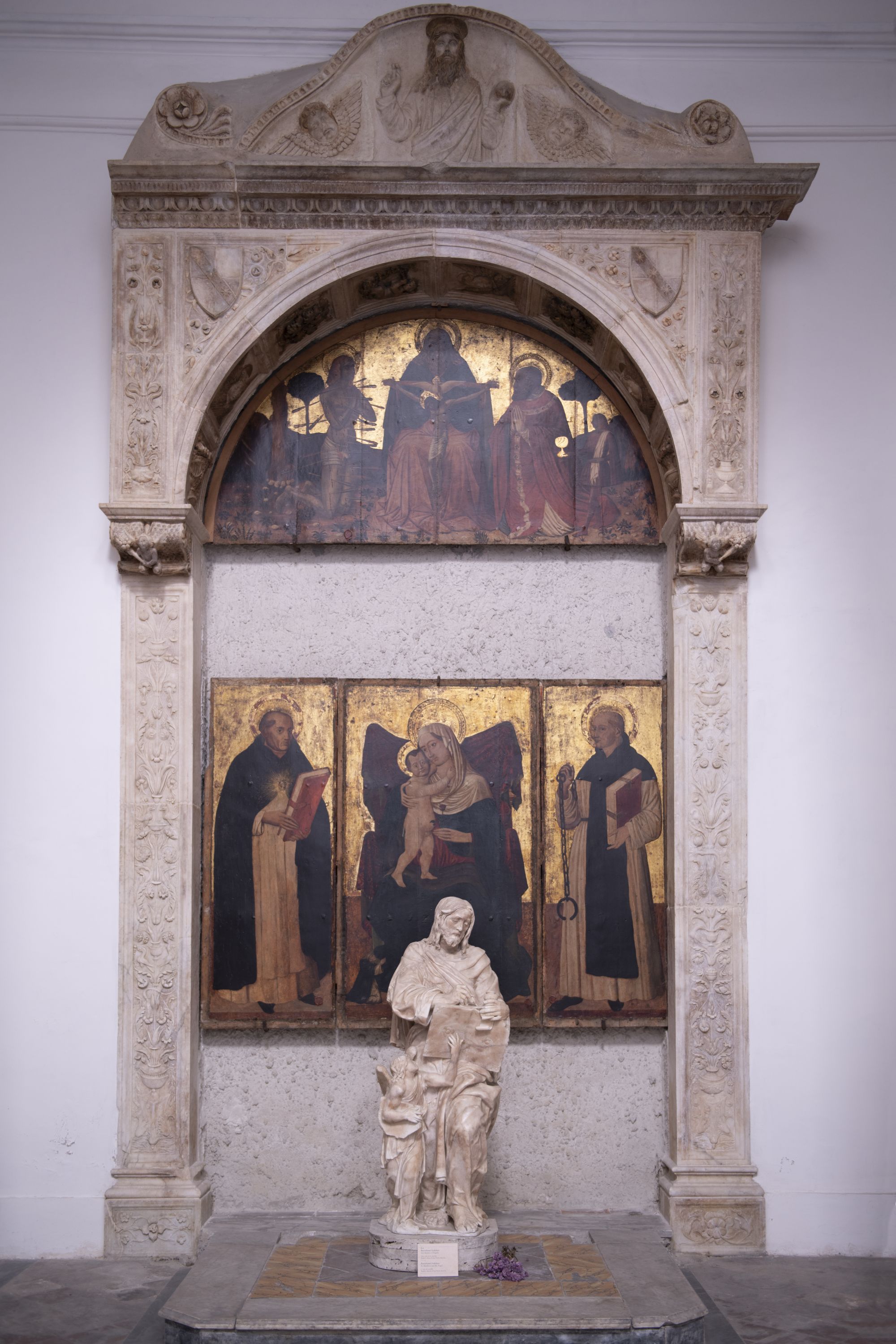 motivi decorativi a grottesche (mostra d'altare) di Della Pila Jacopo (seconda metà sec. XV)