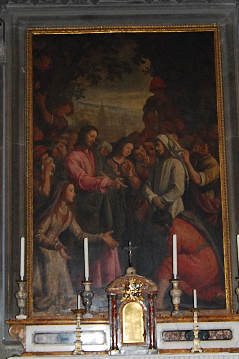 La resurrezione di Lazzaro, Storie di Cristo (dipinto, complesso decorativo) di Santi di Tito (attribuito) (XVI)