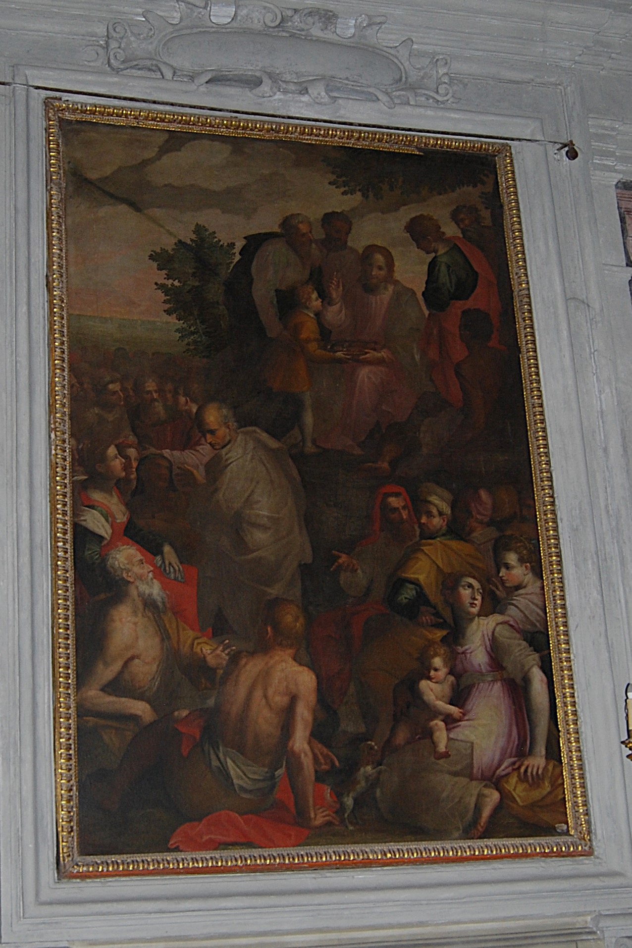 La moltiplicazione dei pani e dei pesci, Storie di Cristo (dipinto, complesso decorativo) di Balducci Giovanni detto Cosci (attribuito) (XVI)