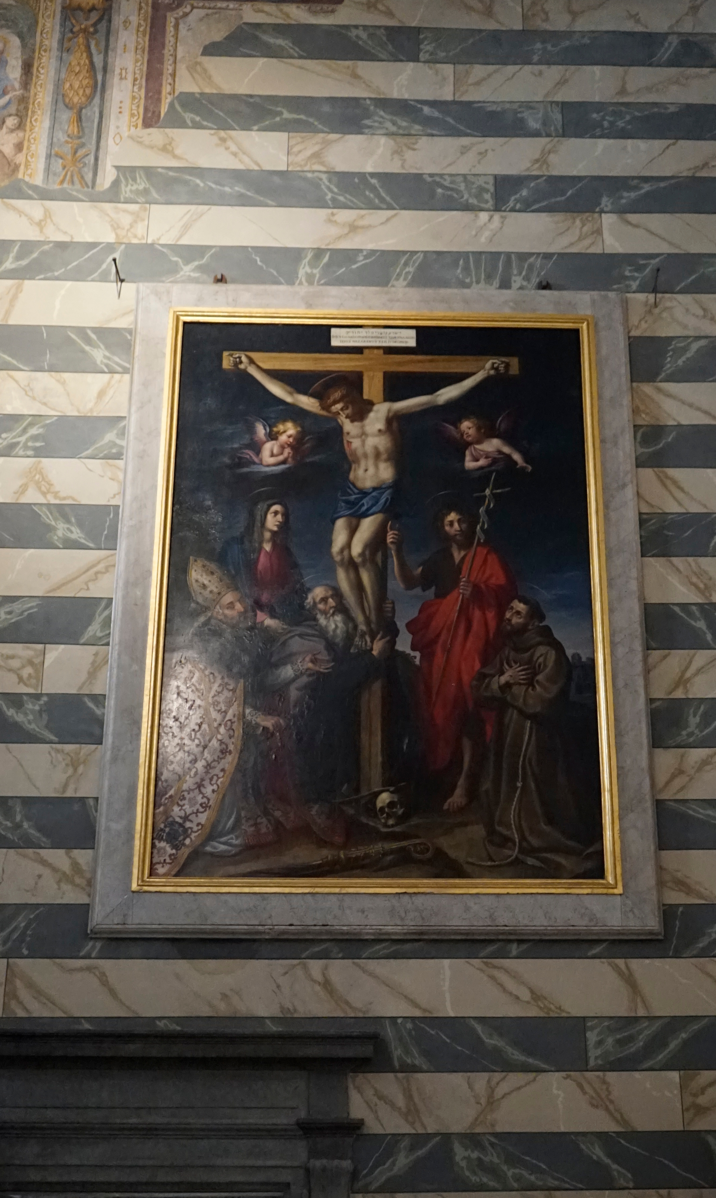 Crocifissione e Santi, Crocifissione e Santi (dipinto) di Curradi Francesco (sec. XVII)