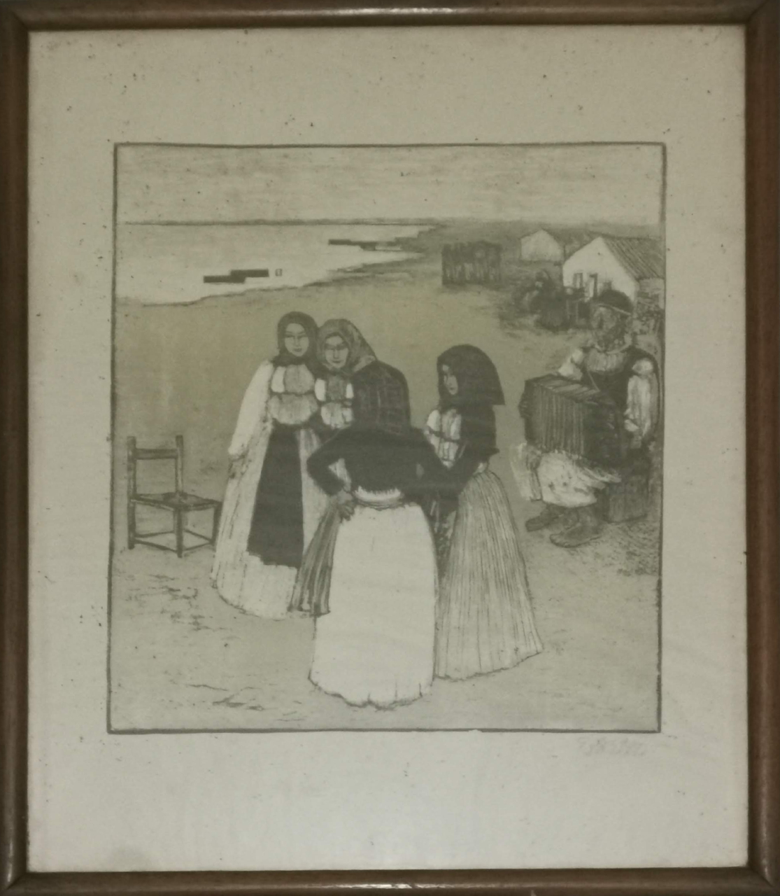 In vista dello stagno di Cabras, scena di vita campestre (stampa) di Zara Igino, Biasi Giuseppe, Biasi Giuseppe (secondo quarto XX)