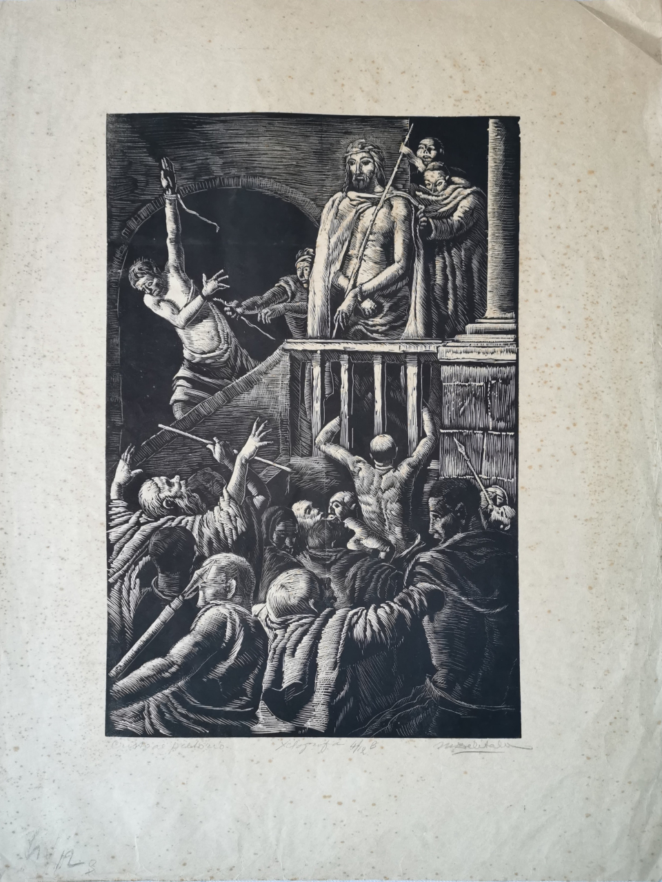 Cristo al pretorio, scelta tra Cristo e Barabba (stampa) di Delitala Mario, Delitala Mario, Delitala Mario (terzo quarto XX)