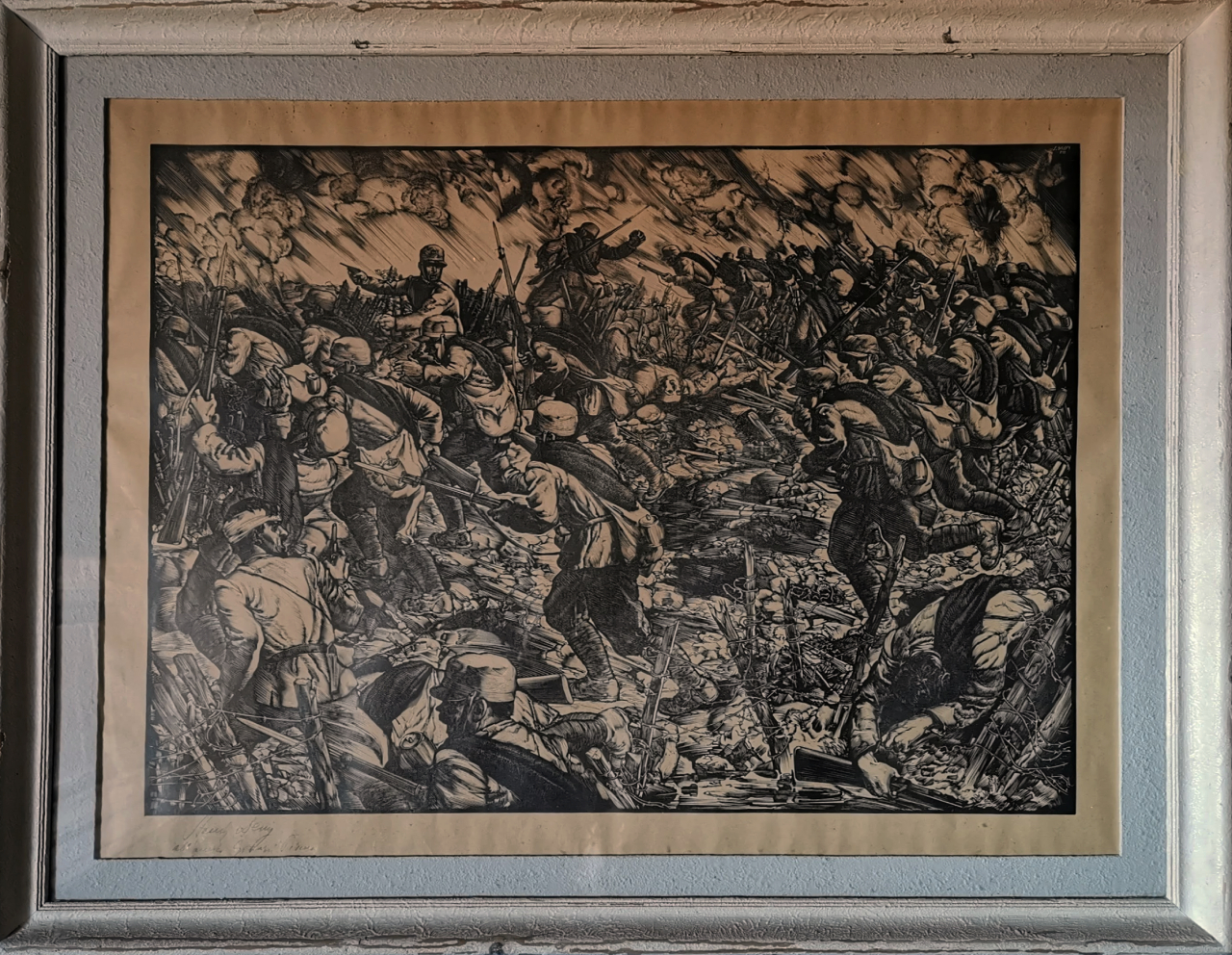 Forza Paris!, scena di battaglia (stampa) di Dessy Stanis, Dessy Stanis, Dessy Stanis (secondo quarto XX)