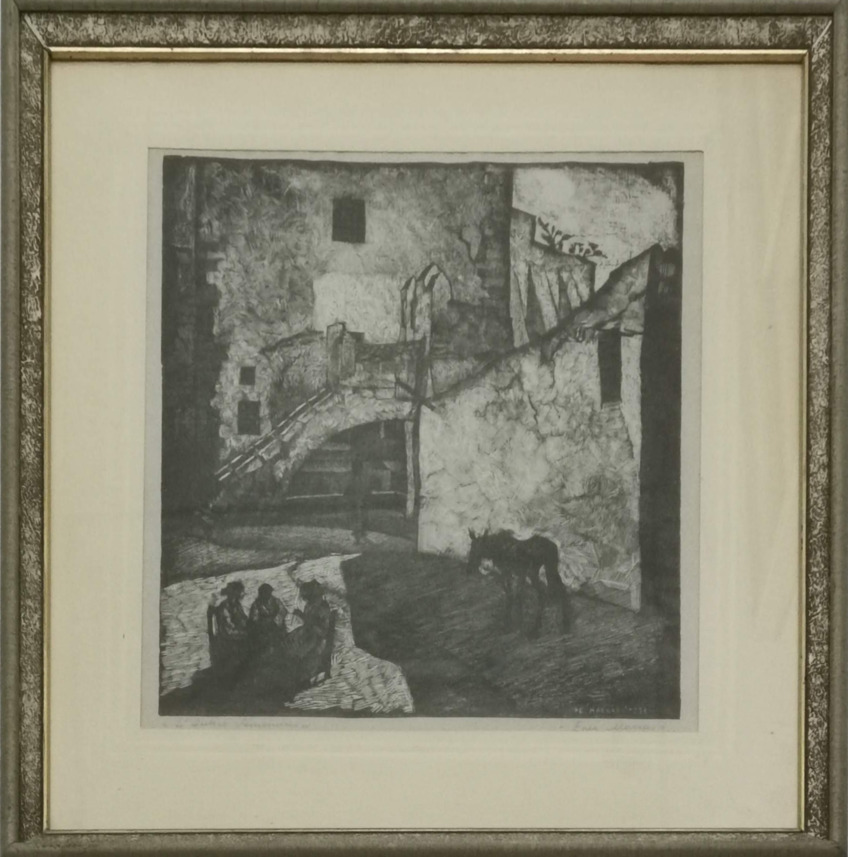 scorcio di paese (stampa) di Marras Enea, Marras Enea, Marras Enea (secondo quarto XX)