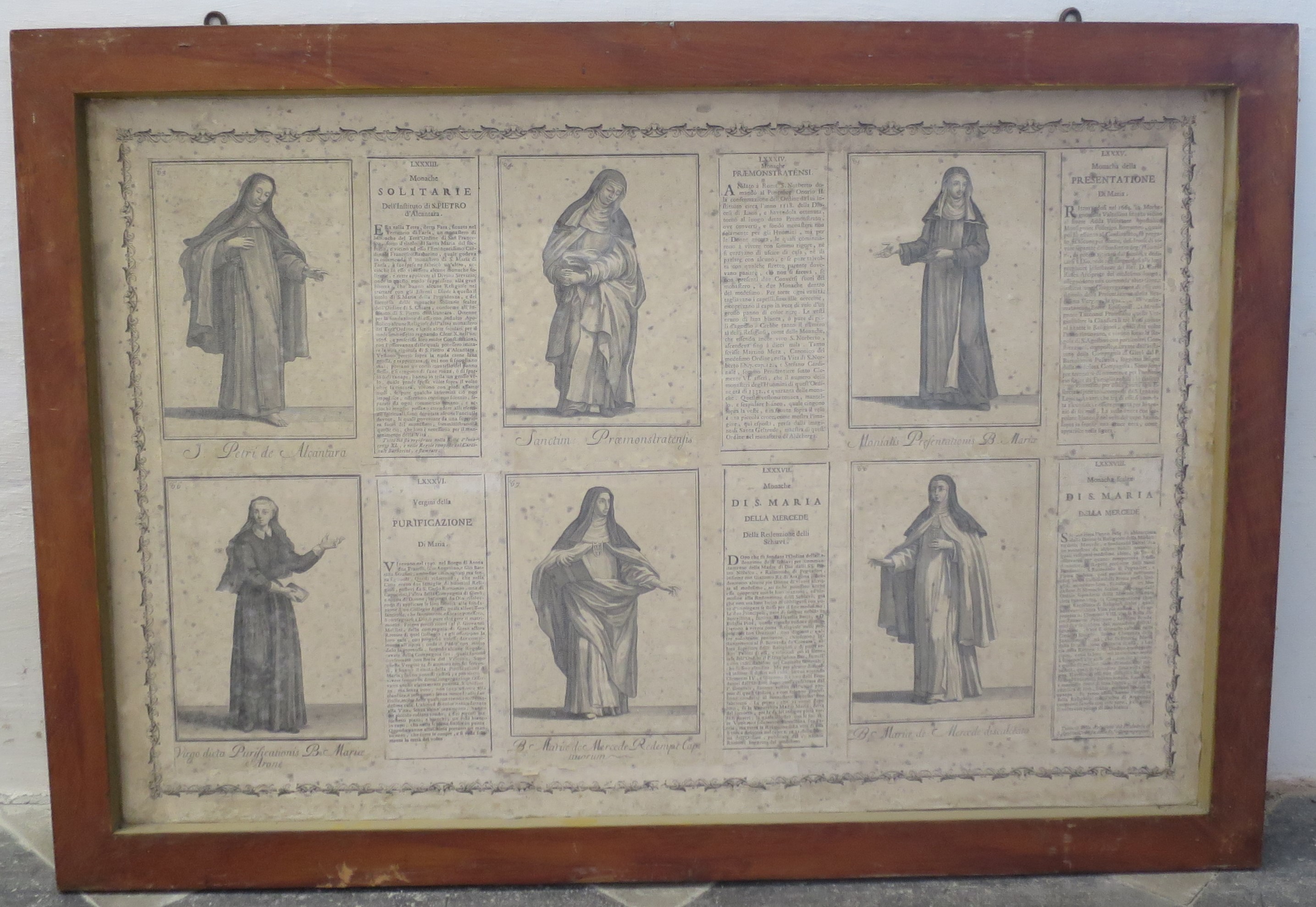 Ordini religiosi della chiesa militante, Monache Solitarie dell'Istituto di S. Pietro d'Alcantara; Monache Premonstratensi e di S. Maria della Mercede; Monaca della Presentazione di Maria; Vergini della Purificazione di Maria (montaggio di stampe, serie) di Bonanni Filippo (primo quarto XVIII)