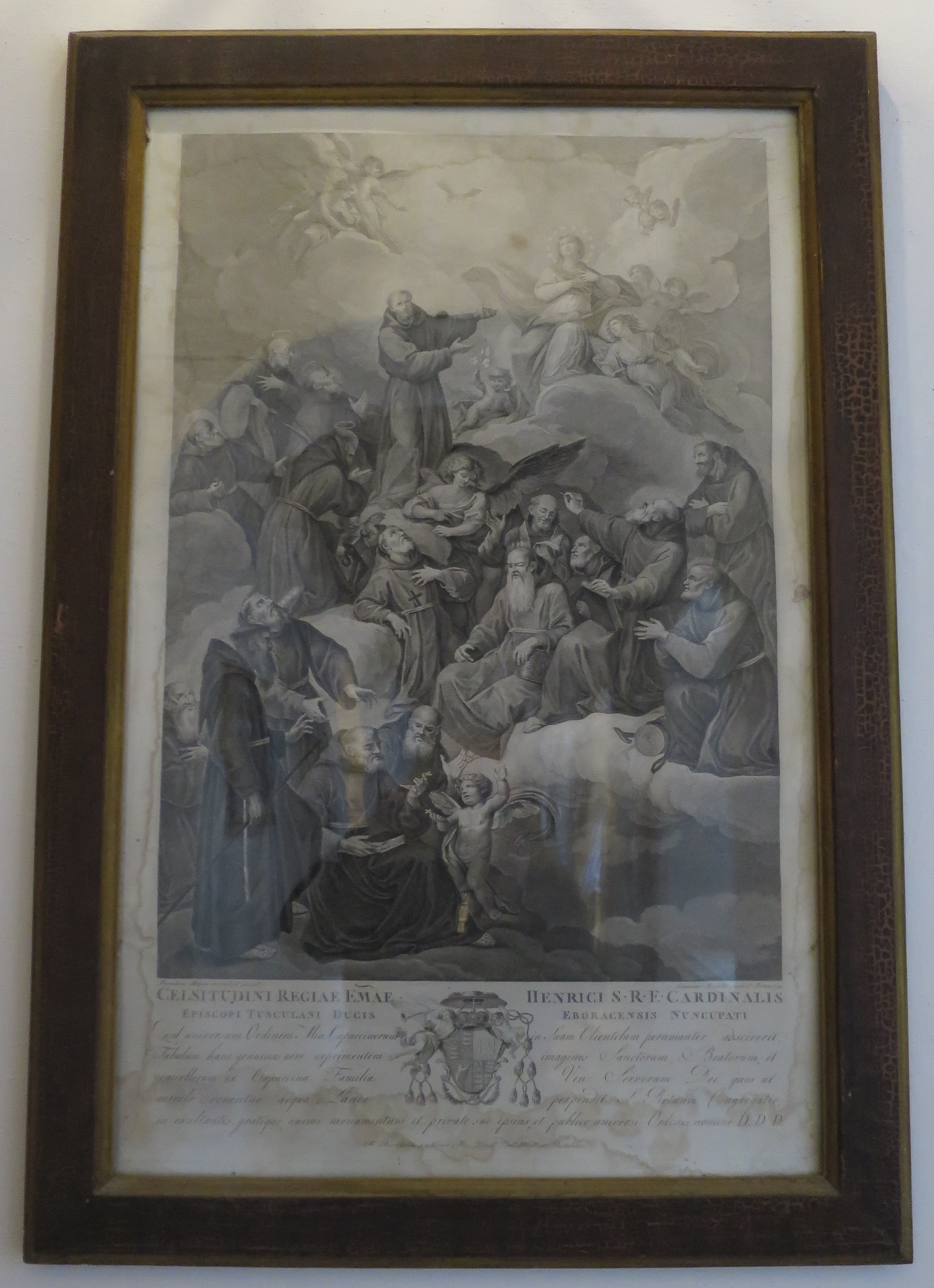 San Francesco d'Assisi e Santi Cappuccini in adorazione dell'Assunta (stampa) di Mochetti Alessandro, Manno Francesco (XVIII)