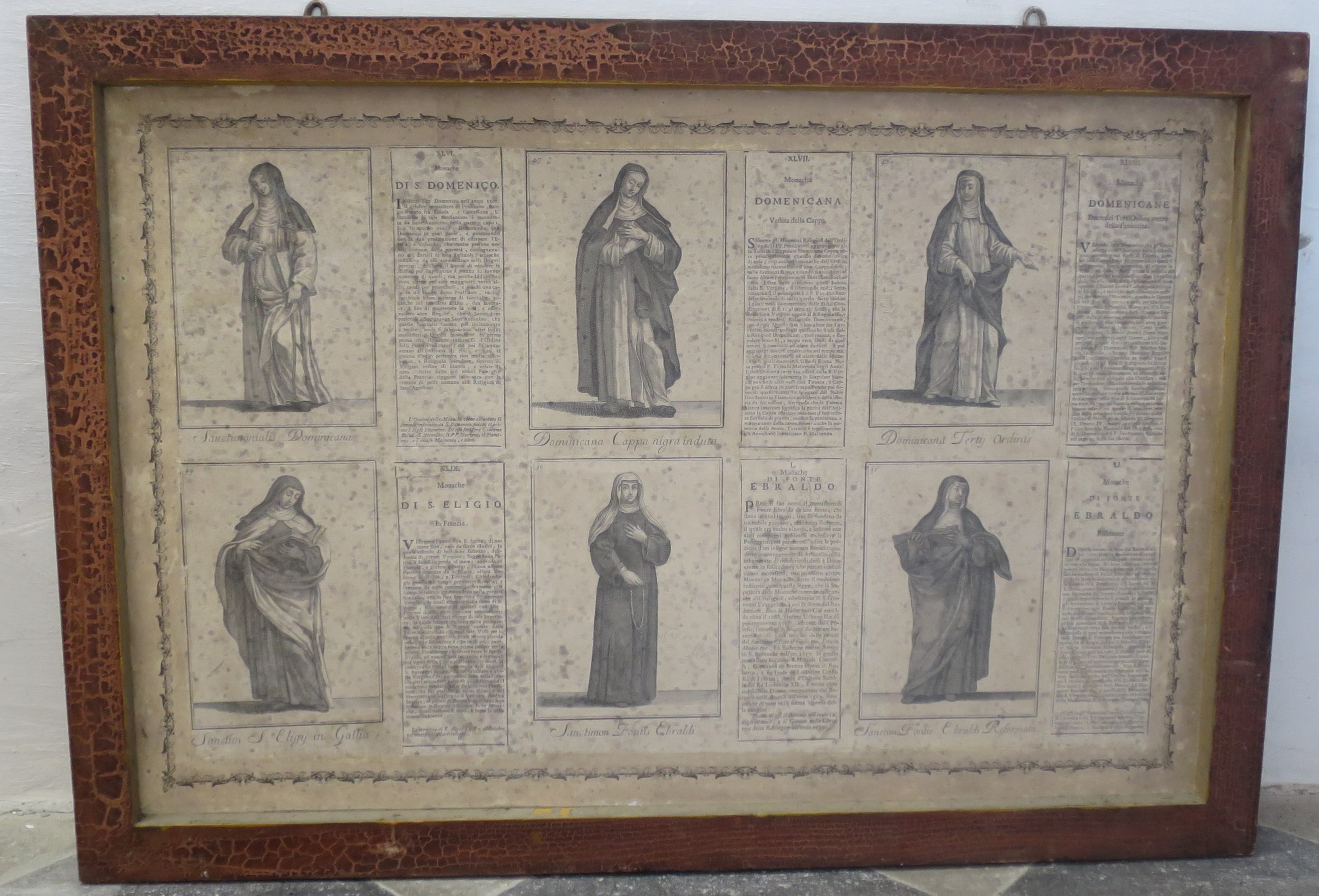 Ordini religiosi della chiesa militante, Monache di S. Domenico, S. Eligio e Fonte Ebraldo (montaggio di stampe, serie) di Bonanni Filippo (primo quarto XVIII)
