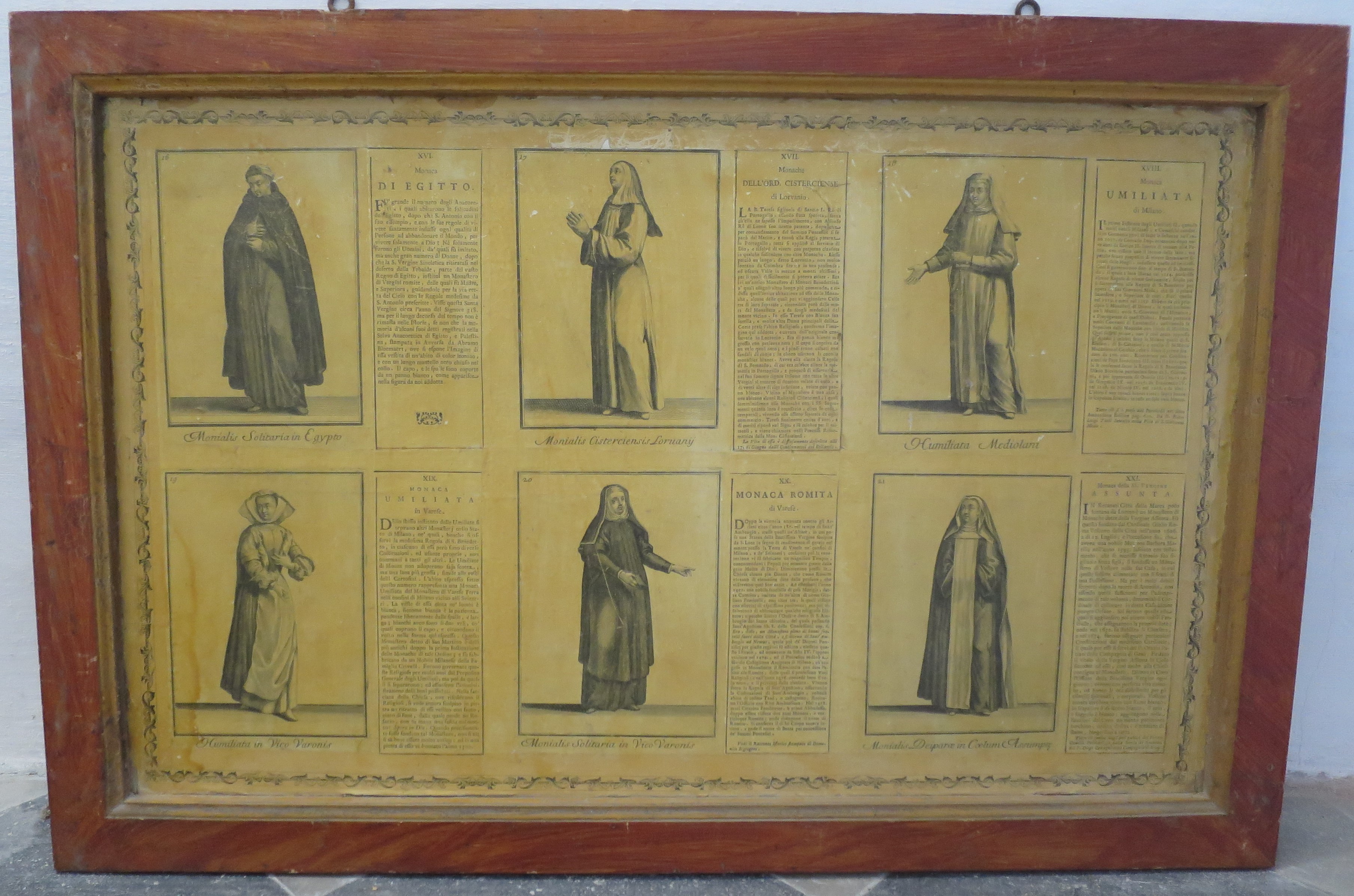 Ordini religiosi della chiesa militante, Monaca di Egitto, Umiliata, Romita e della SS. Vergine Assunta; Monache dell'Ordine Cistercense (montaggio di stampe, serie) di Bonanni Filippo (primo quarto XVIII)