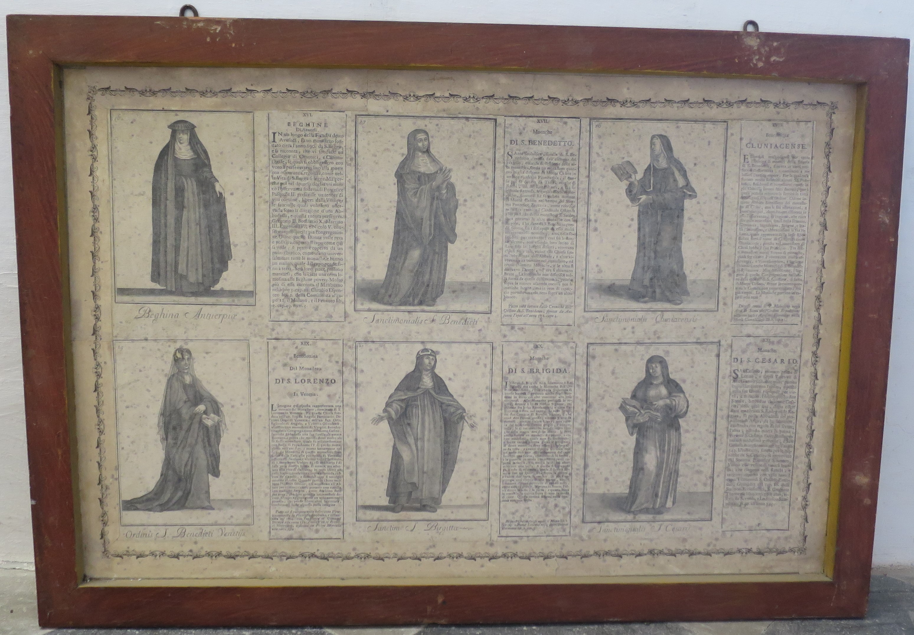 Ordini religiosi della chiesa militante, Beghine di Anversa; Monache di S. Benedetto, S. Brigida e S. Cesario; Benedettina Cluniacense e del Monastero di S. Lorenzo (montaggio di stampe, serie) di Bonanni Filippo (primo quarto XVIII)