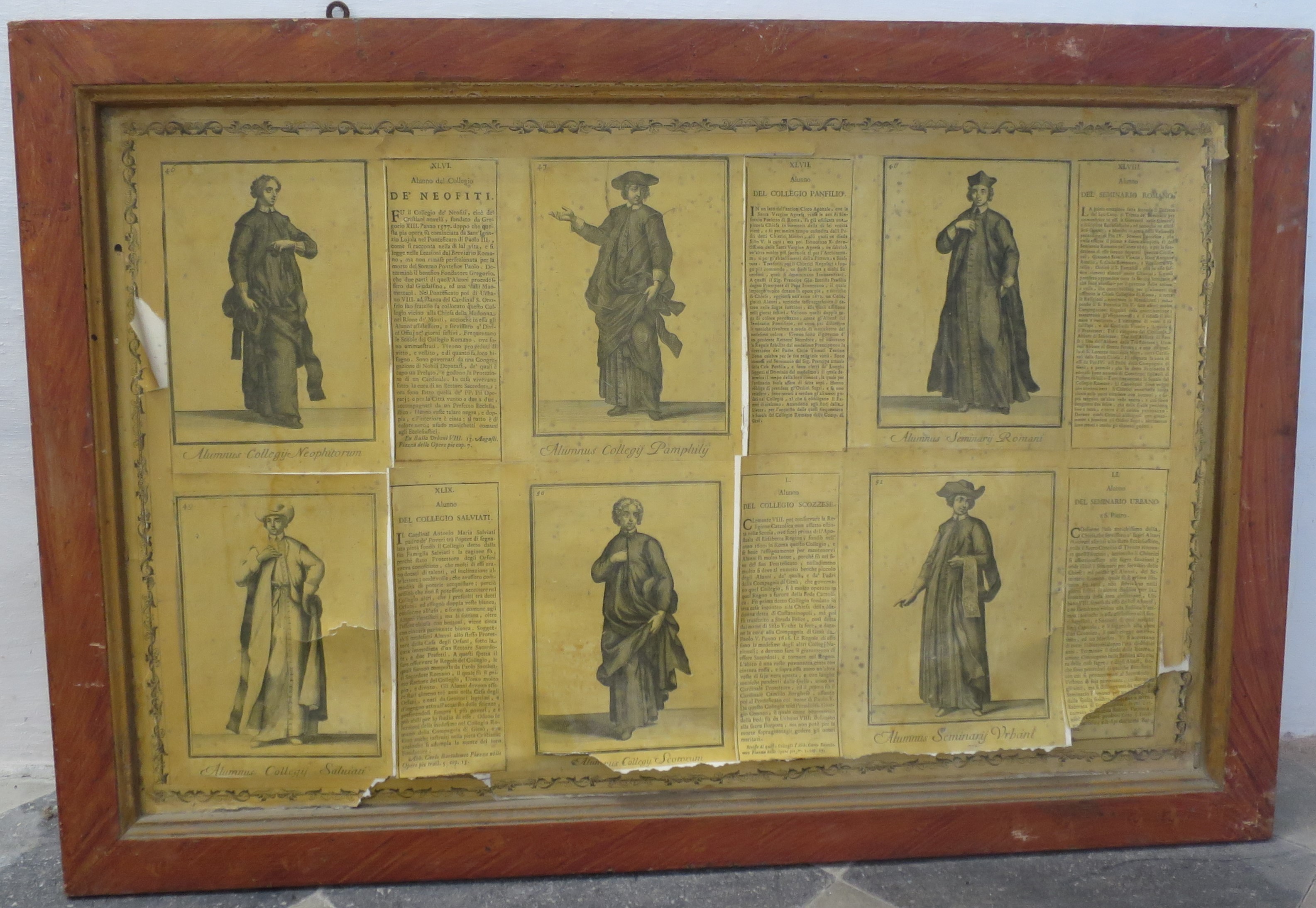 Ordini religiosi della chiesa militante, Alunno del Collegio dei Neofiti, Salviati, Scozzese o Panfilio; Alunno del Seminario Romano e Urbano (montaggio di stampe, serie) di Bonanni Filippo (primo quarto XVIII)