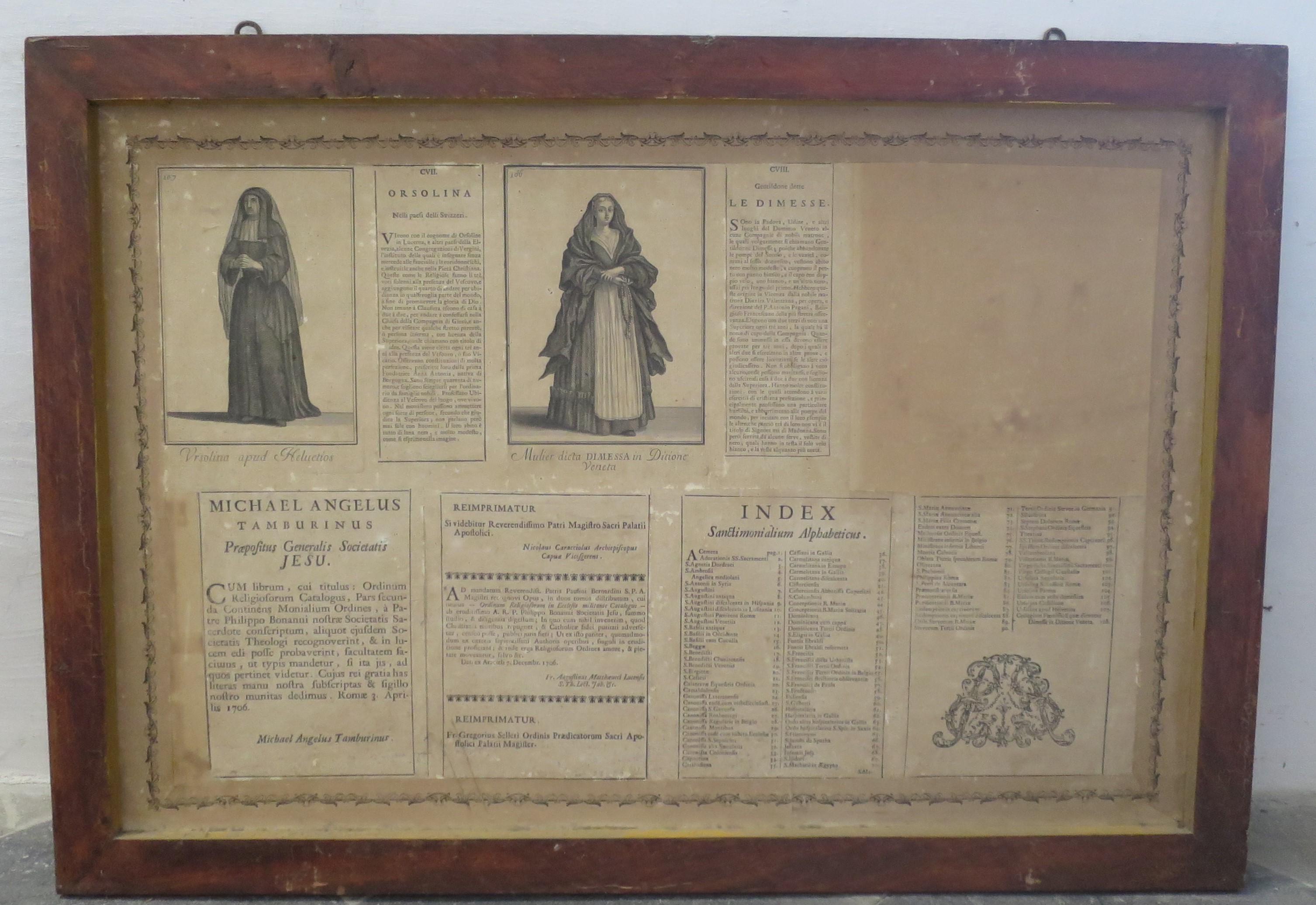 Ordini religiosi della chiesa militante, Le Orsoline e le Gentildonne dette Le Dimesse (montaggio di stampe, serie) di Bonanni Filippo (primo quarto XVIII)