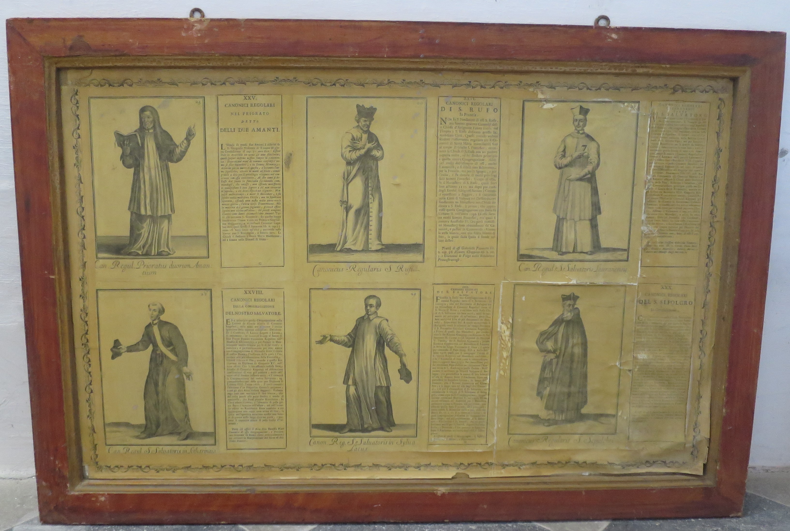 Ordini religiosi della chiesa militante, Canonici Regolari delli Due Amanti, di San Salvatore, del San Sepolcro e Disrufo (montaggio di stampe, serie) di Bonanni Filippo (primo quarto XVIII)