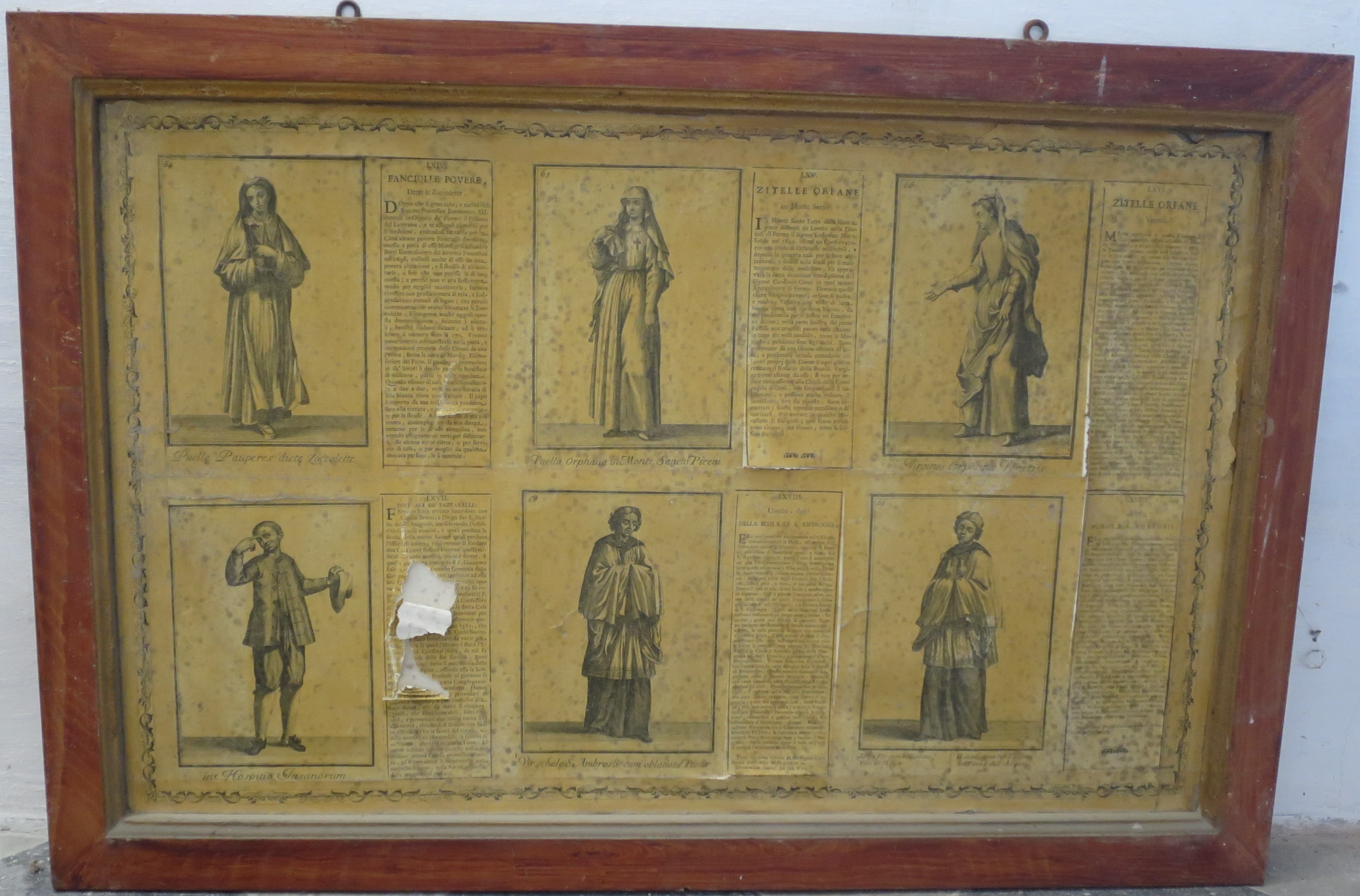 Ordini religiosi della chiesa militante, Fanciulle Povere dette le Zoccolette; Zitelle orfane; Ospedale dei Pazzerelli; Uomini detti della Scuola di S. Ambrogio (montaggio di stampe, serie) di Bonanni Filippo (primo quarto XVIII)