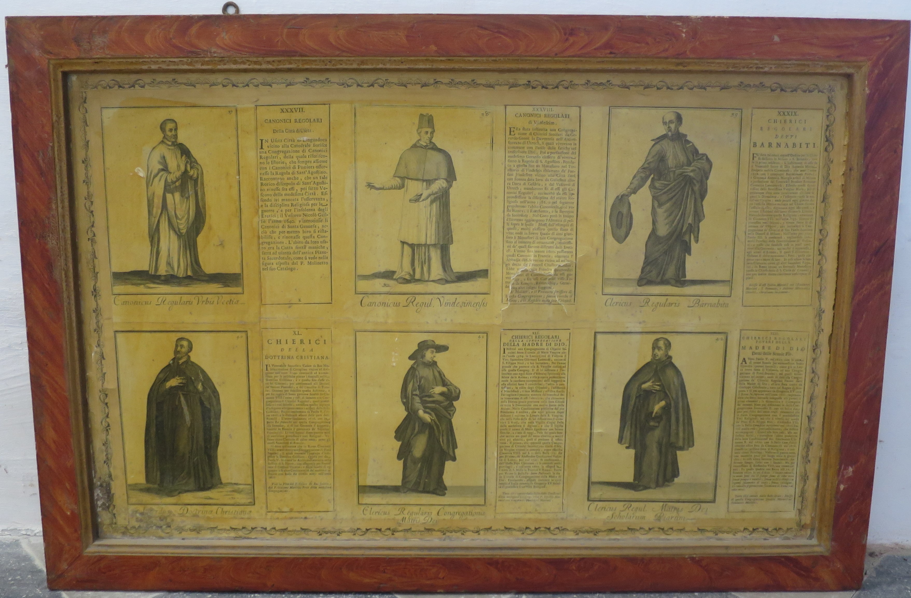 Ordini religiosi della chiesa militante, Canonici Regolari della Città di Usetz e di Vindeseim; Chierici Regolari detti Barnabiti, della Dottrina Cristiana e della Congregazione della Madre di Dio (montaggio di stampe, serie) di Bonanni Filippo (primo quarto XVIII)