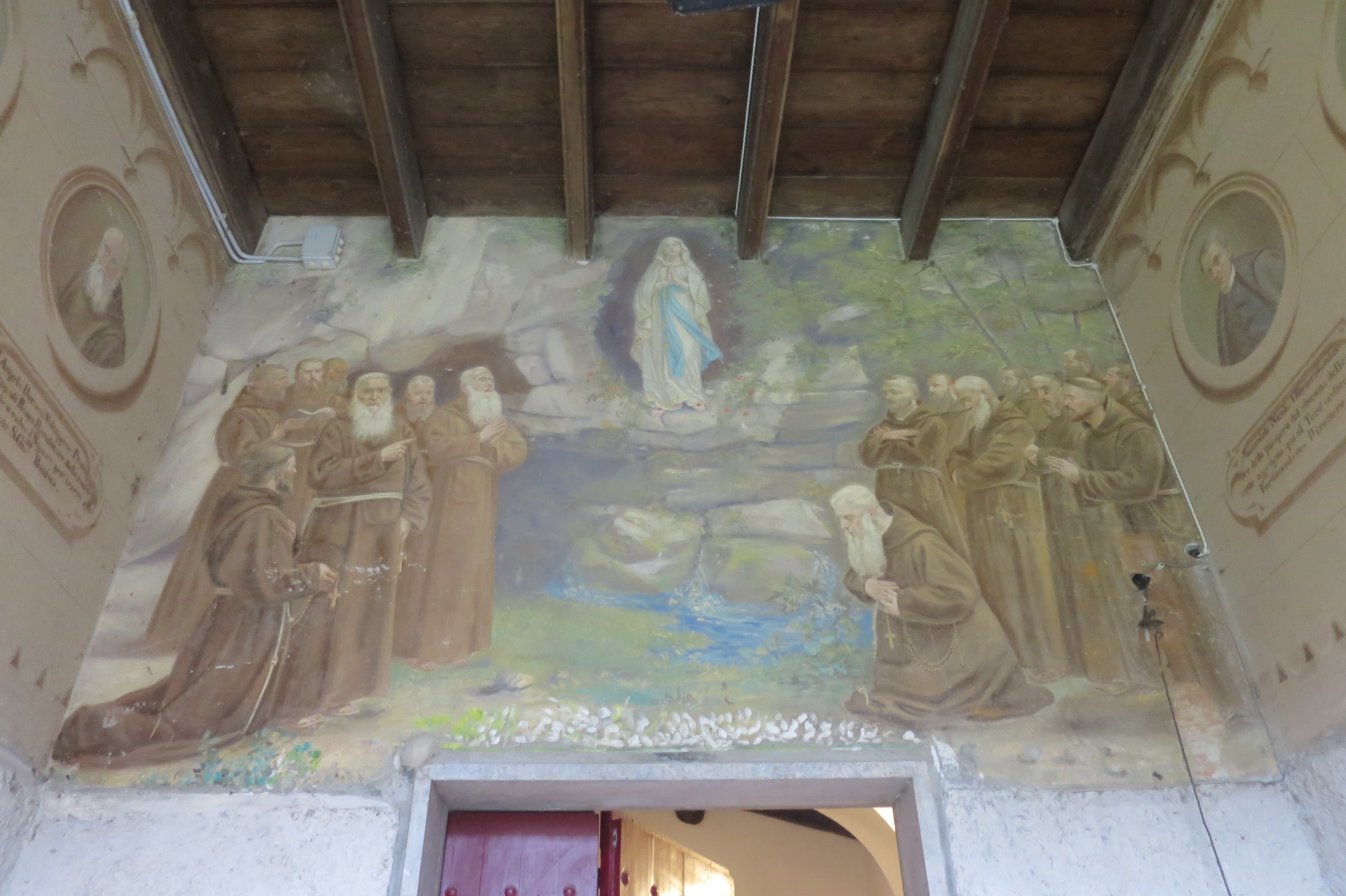 La Famiglia di Pammatone nel 1889, Famiglia di Pammatone in adorazione della Madonna di Lourdes (dipinto murale, complesso decorativo) di Multedo Oldoino (fine XIX)