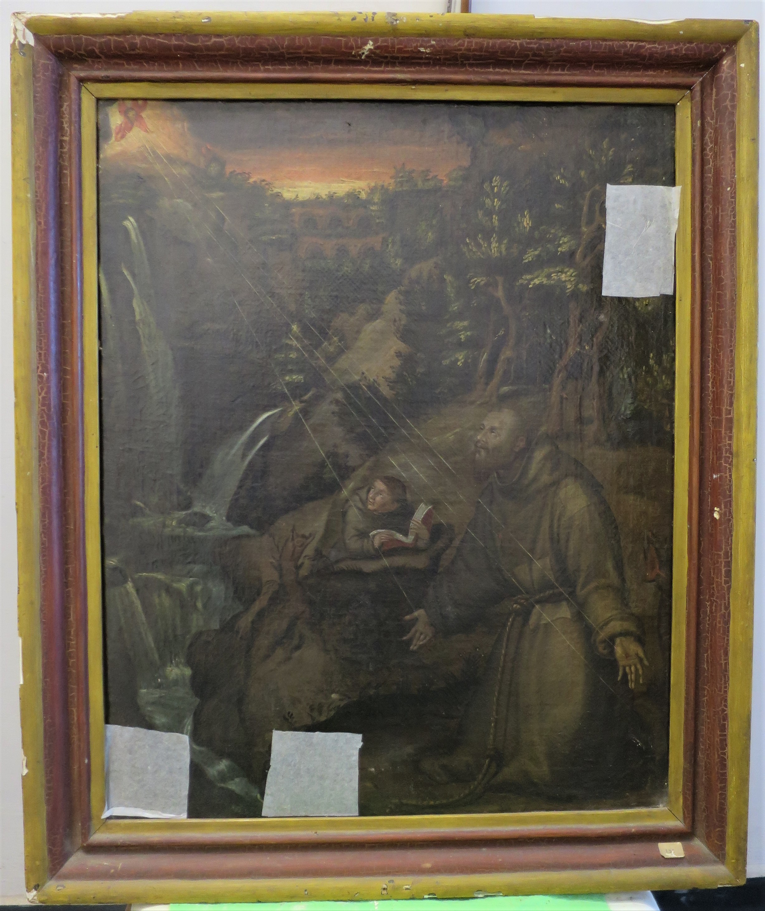 Stigmate di San Francesco, San Francesco riceve le stigmate in presenza di frate Leone (dipinto) - ambito bolognese (ultimo quarto XVI)