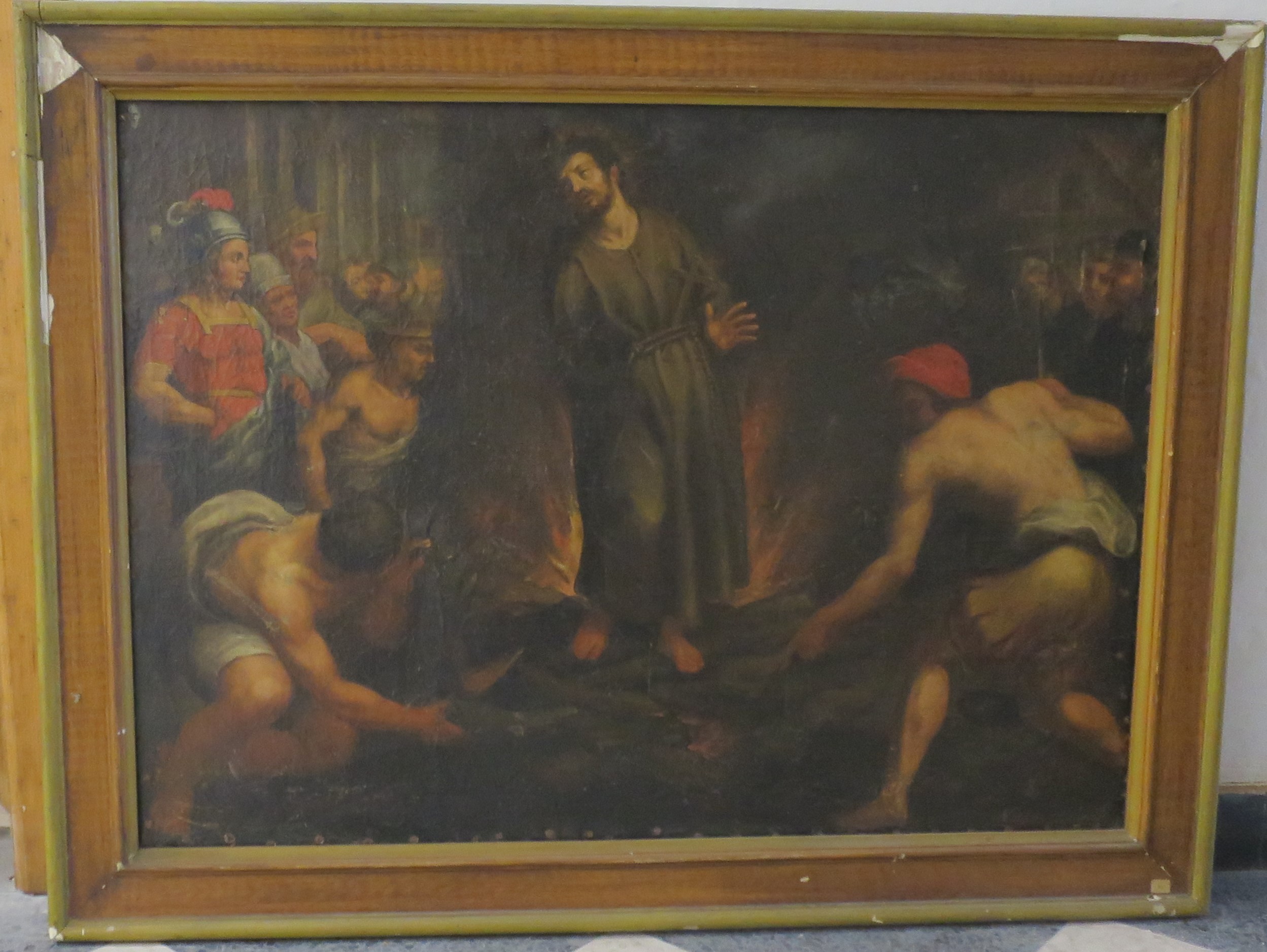 Fra Celestino da Verona bruciato sul rogo, Fra Celestino da Verona bruciato sul rogo (dipinto) - ambito lombardo (prima metà XVII)