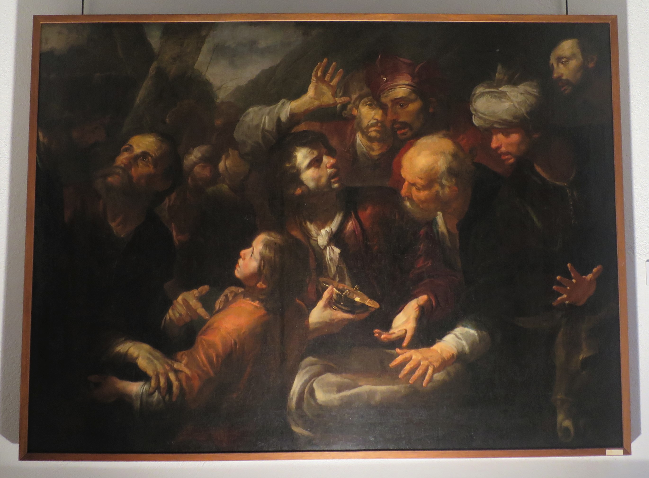 Ritrovamento della tazza nel sacco di Beniamino, La tazza rubata di Putifarre viene trovata nel sacco di Beniamino (dipinto) di Assereto Gioacchino (XVII)