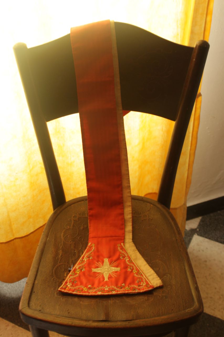 croci e motivi decorativi floreali (stola, elemento d'insieme) - manifattura piemontese (XIX)