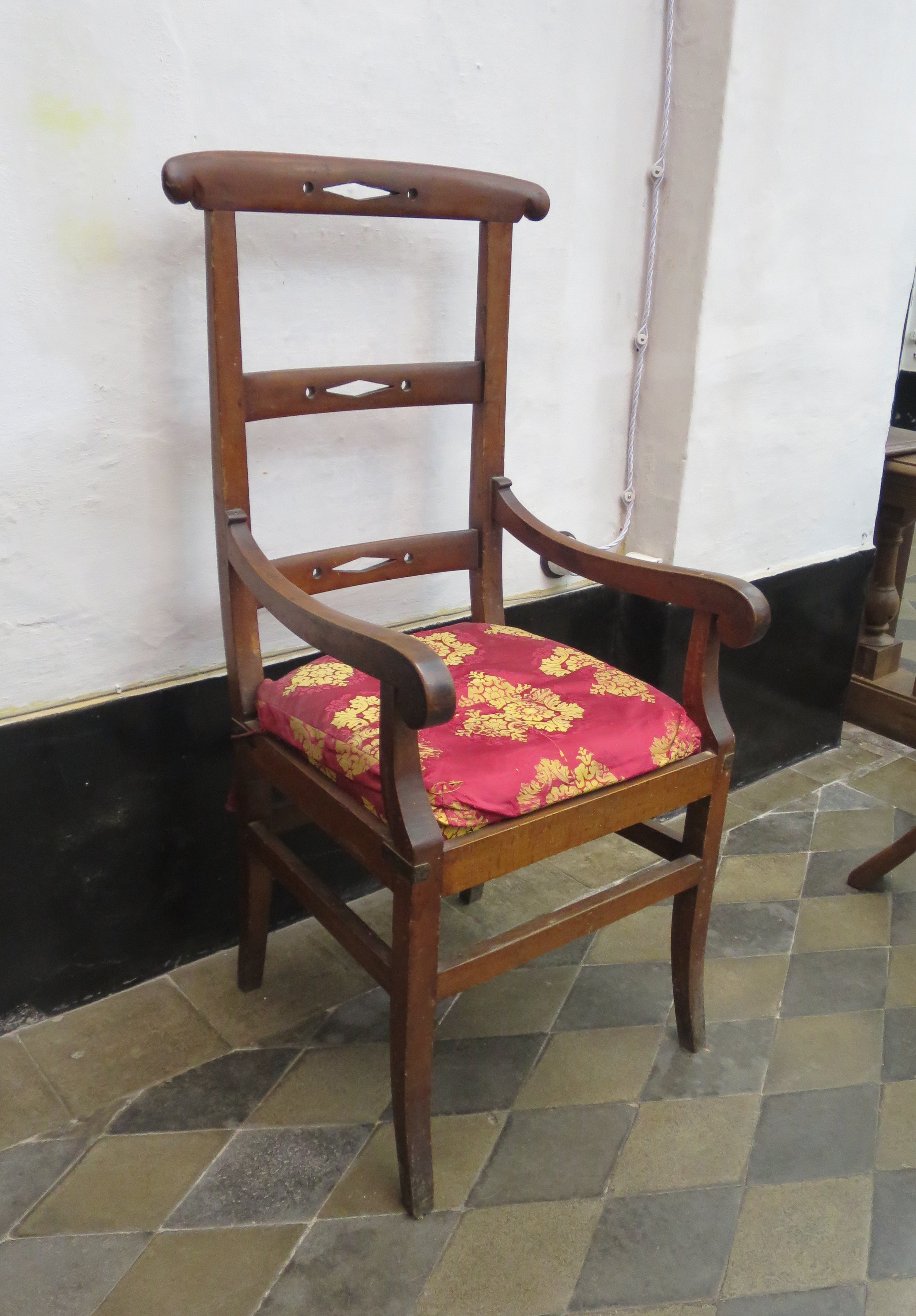 motivi decorativi floreali (sedia del celebrante) - ambito ligure (seconda metà XIX)