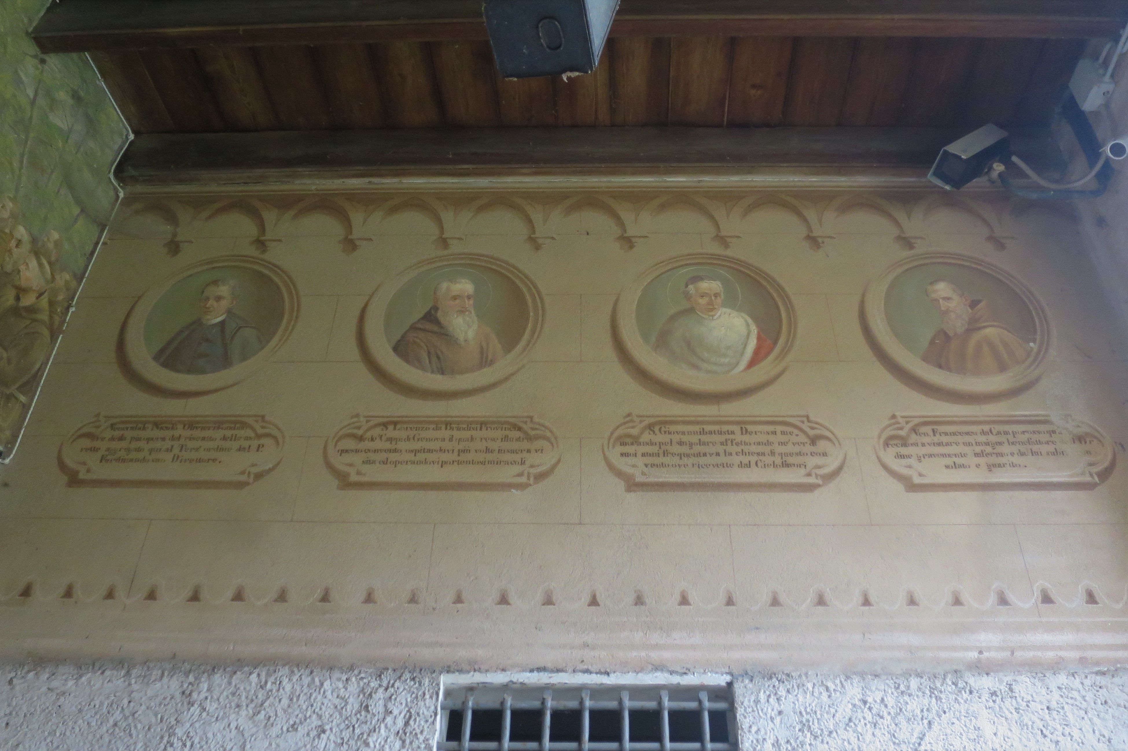 La Famiglia di Pammatone nel 1889, Ritratti di Santi e Beati Cappuccini (dipinto murale, complesso decorativo) di Multedo Oldoino (fine XIX)