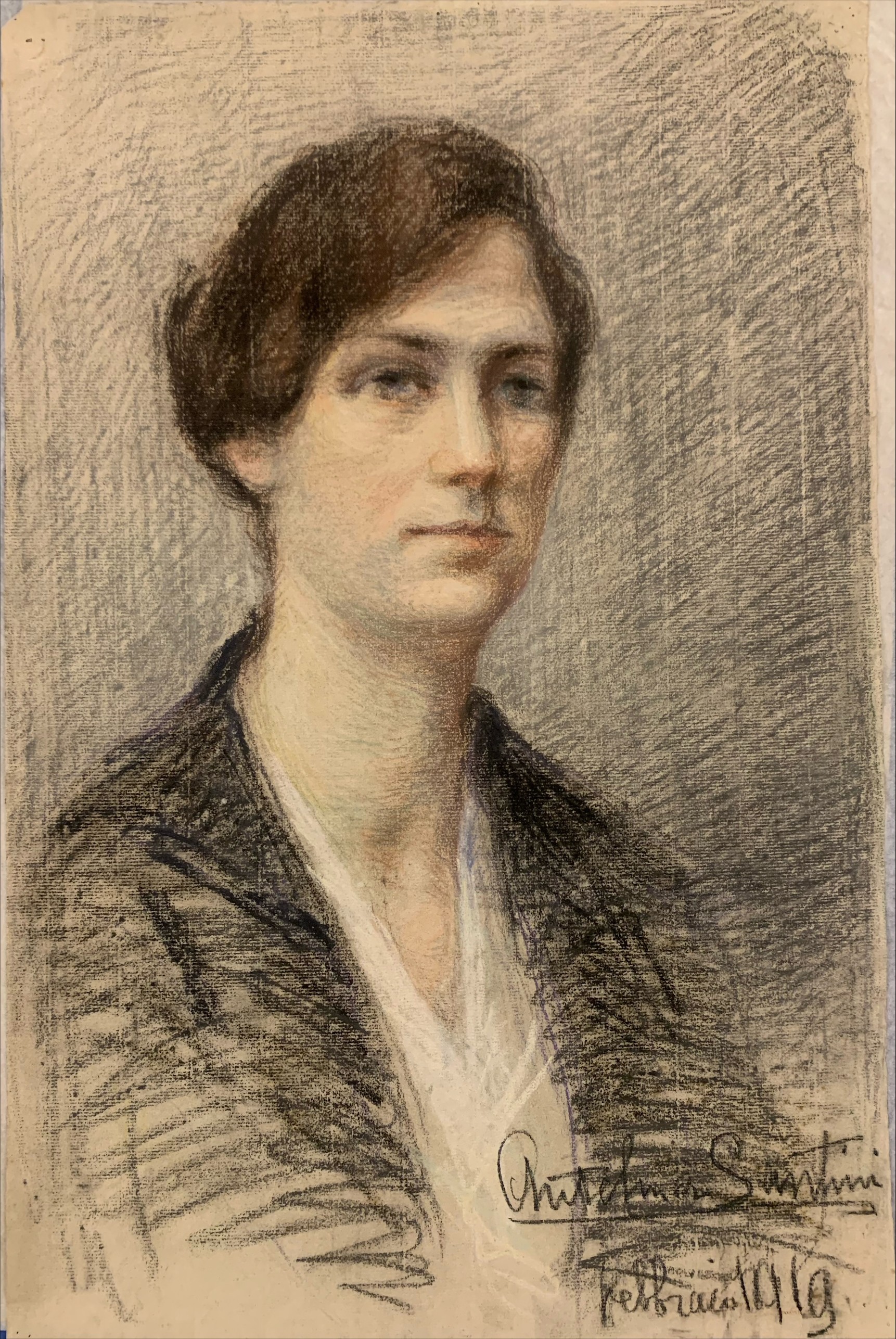 Ritratto di signora (disegno) di Santini Antelma (ideatore/esecutore) (prima metà XX)