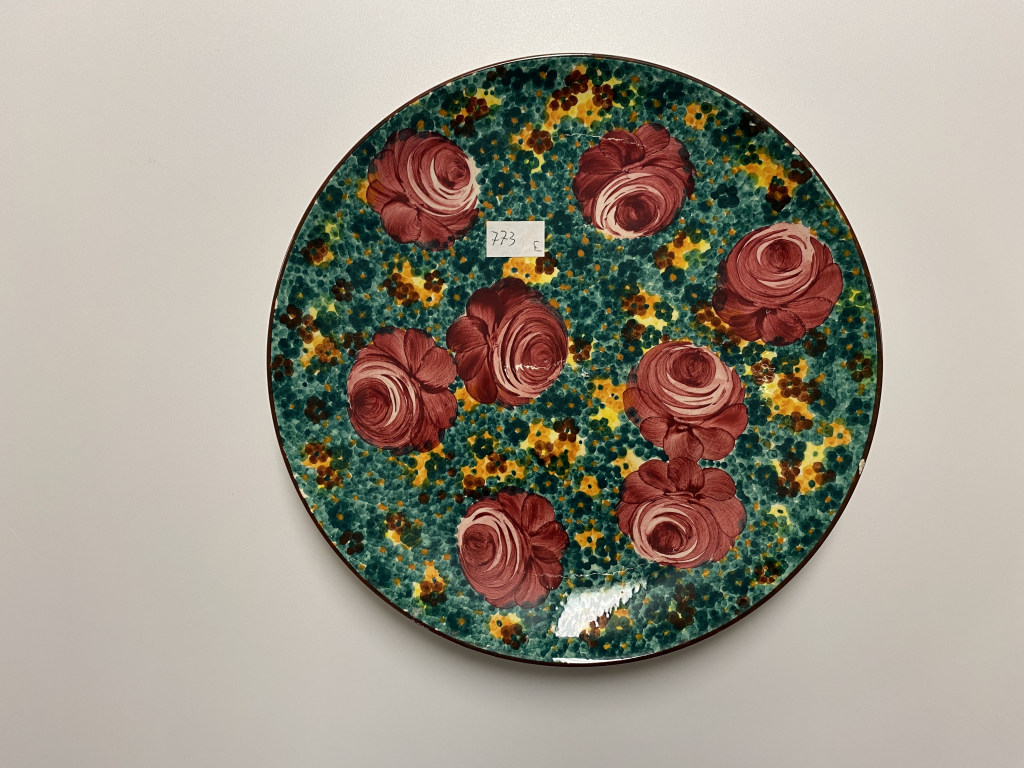 motivi decorativi floreali (piatto piano, opera isolata) - ambito friulano (terzo quarto XX)