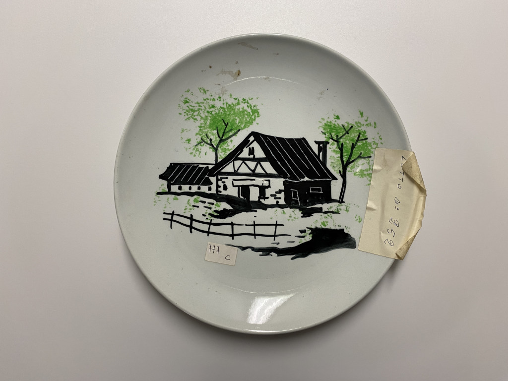 paesaggio con casa (piatto piano, opera isolata) - ambito friulano (terzo quarto XX)