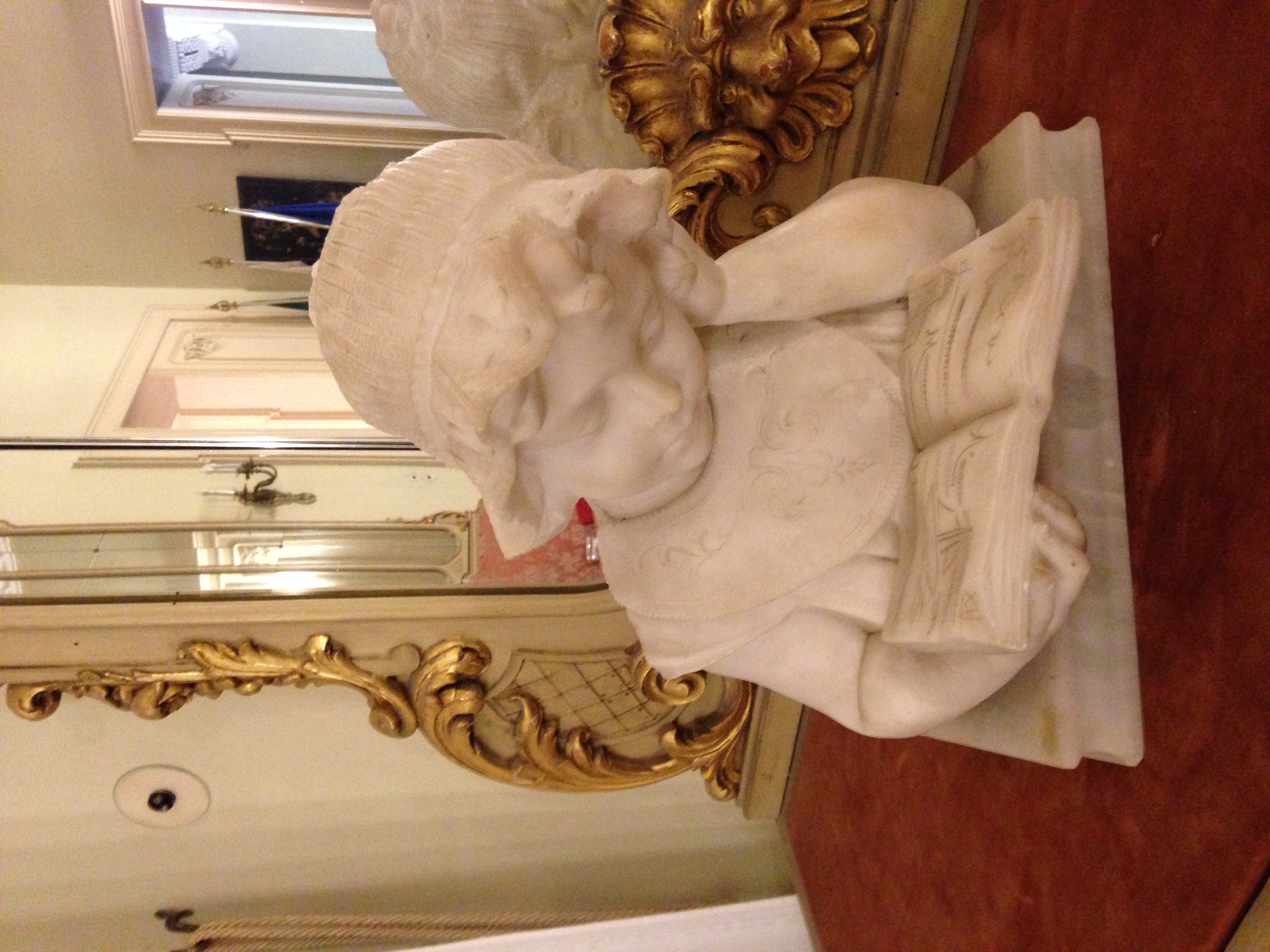 s.t, bambina con abbecedario (scultura - busto, opera isolata) - ambito italiano (seconda metà XIX)