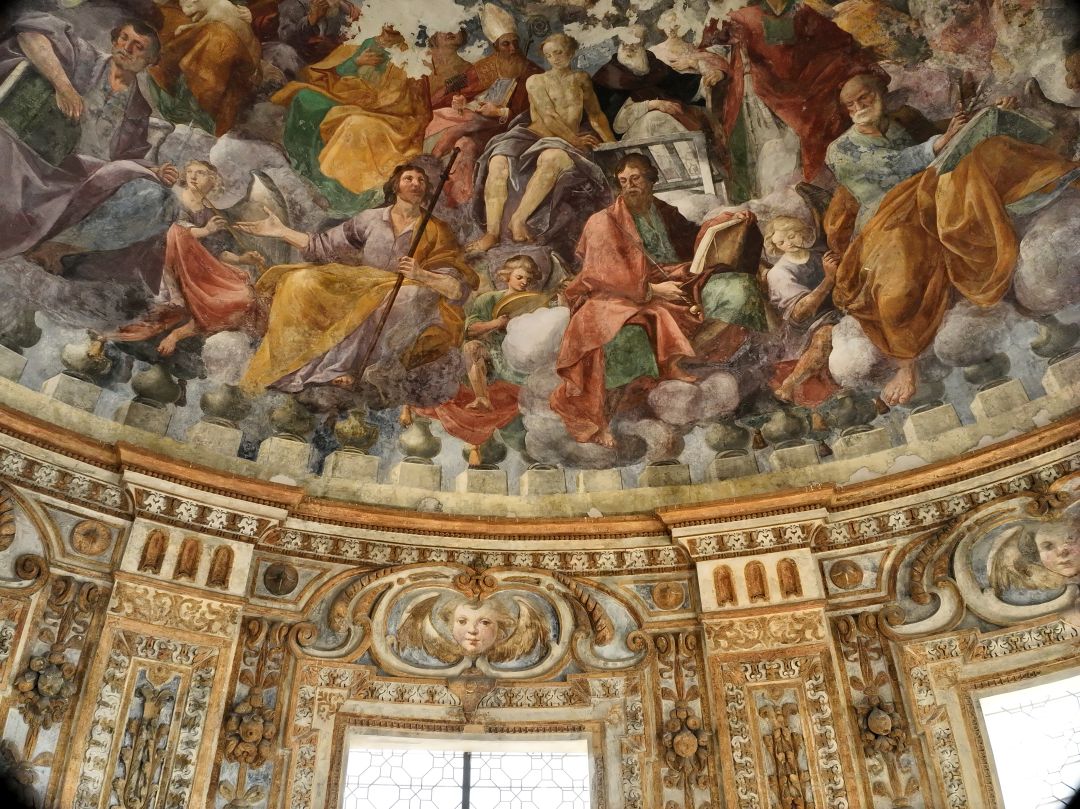 cornice, elemento d'insieme di Novellone, Domenico (e aiuti) - ambito campano (prima metà XVII)