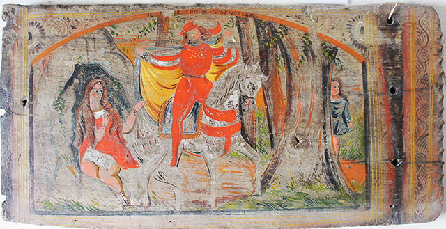 parte componente - Masciddaru (Carretto/ sponda laterale/ frammento, Tipo catanese o ibleo, MEZZI DI TRASPORTO/ A FORZA ANIMALE) di ND (bottega) - Produzione artigianale della Sicilia orientale