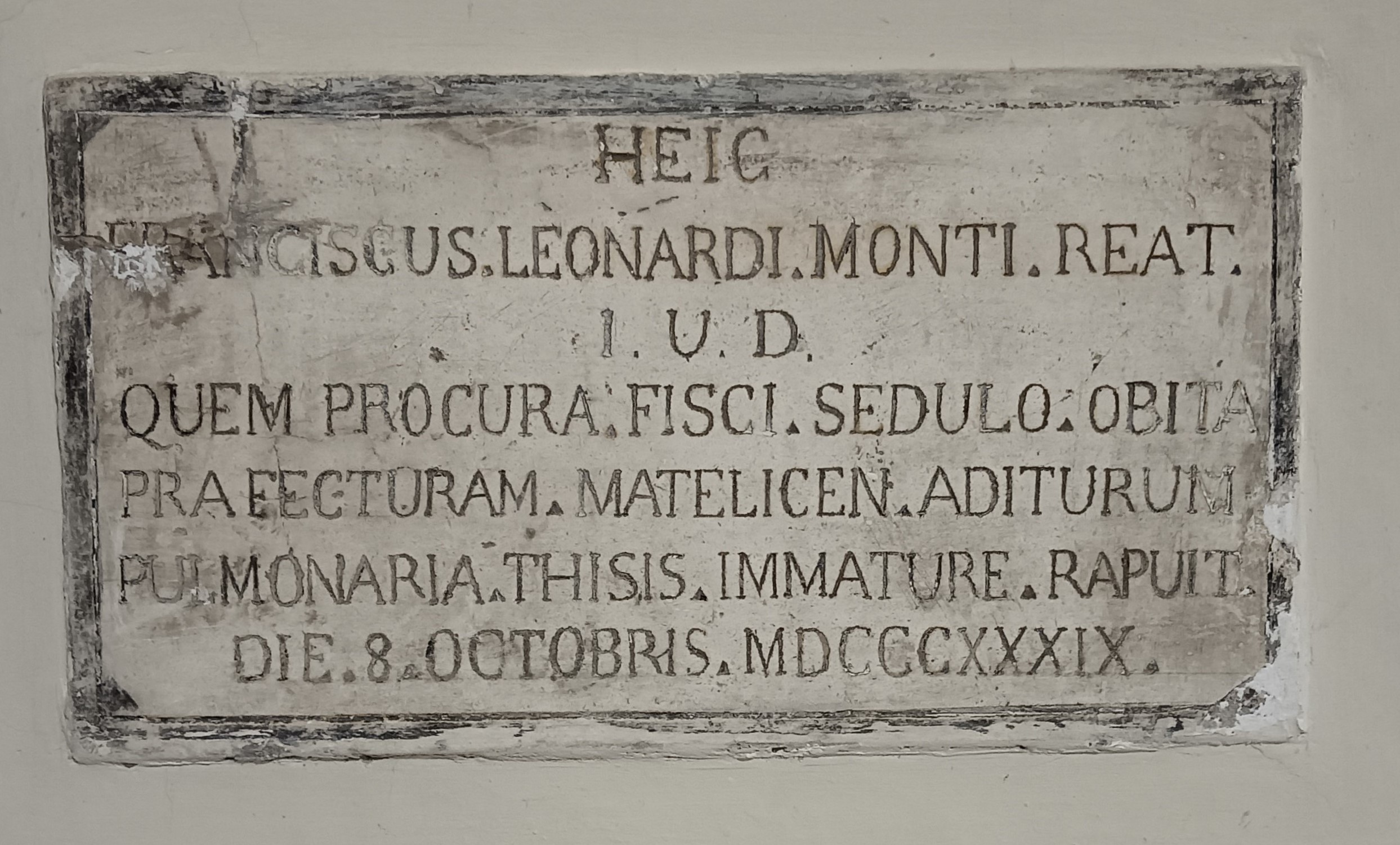 lapide tombale - ambito reatino (XIX)