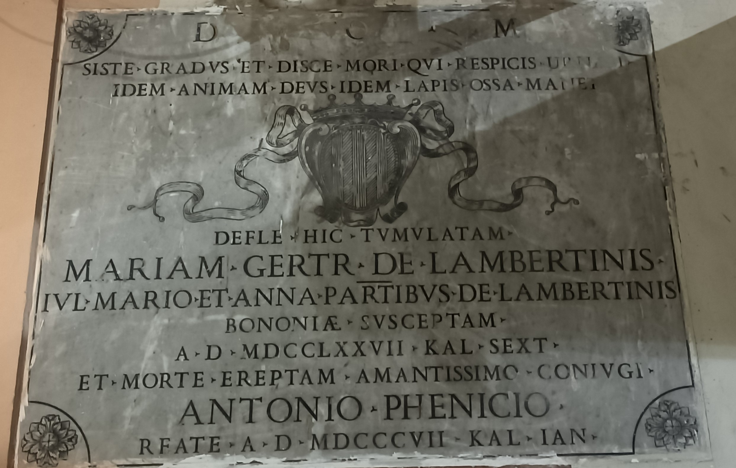 lapide tombale - ambito reatino (XIX)