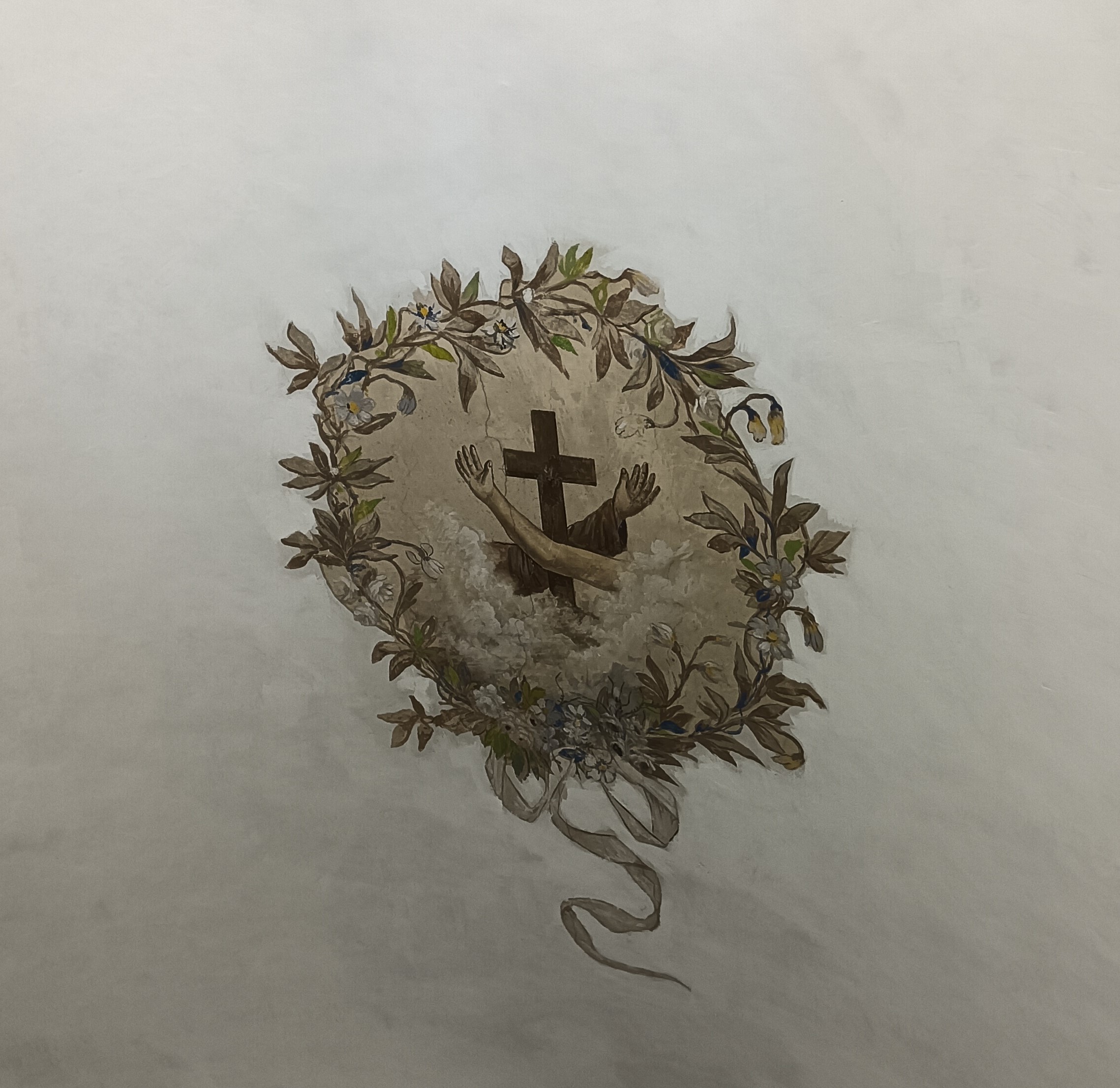 stemma dell'Ordine francescano (dipinto) - ambito Italia centrale (XVII)