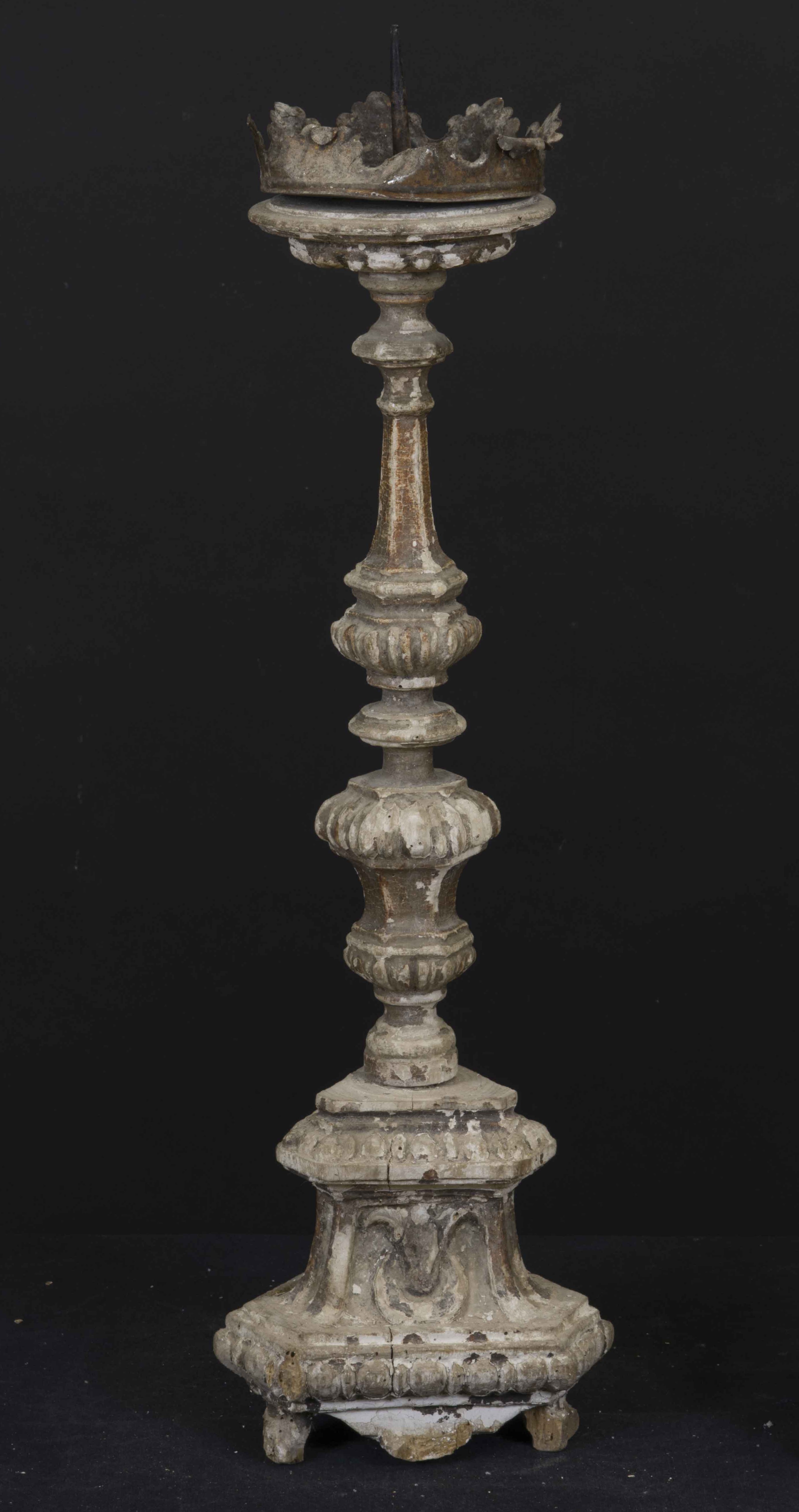 candeliere d'altare, coppia - bottega umbra (seconda metà XVIII sec)