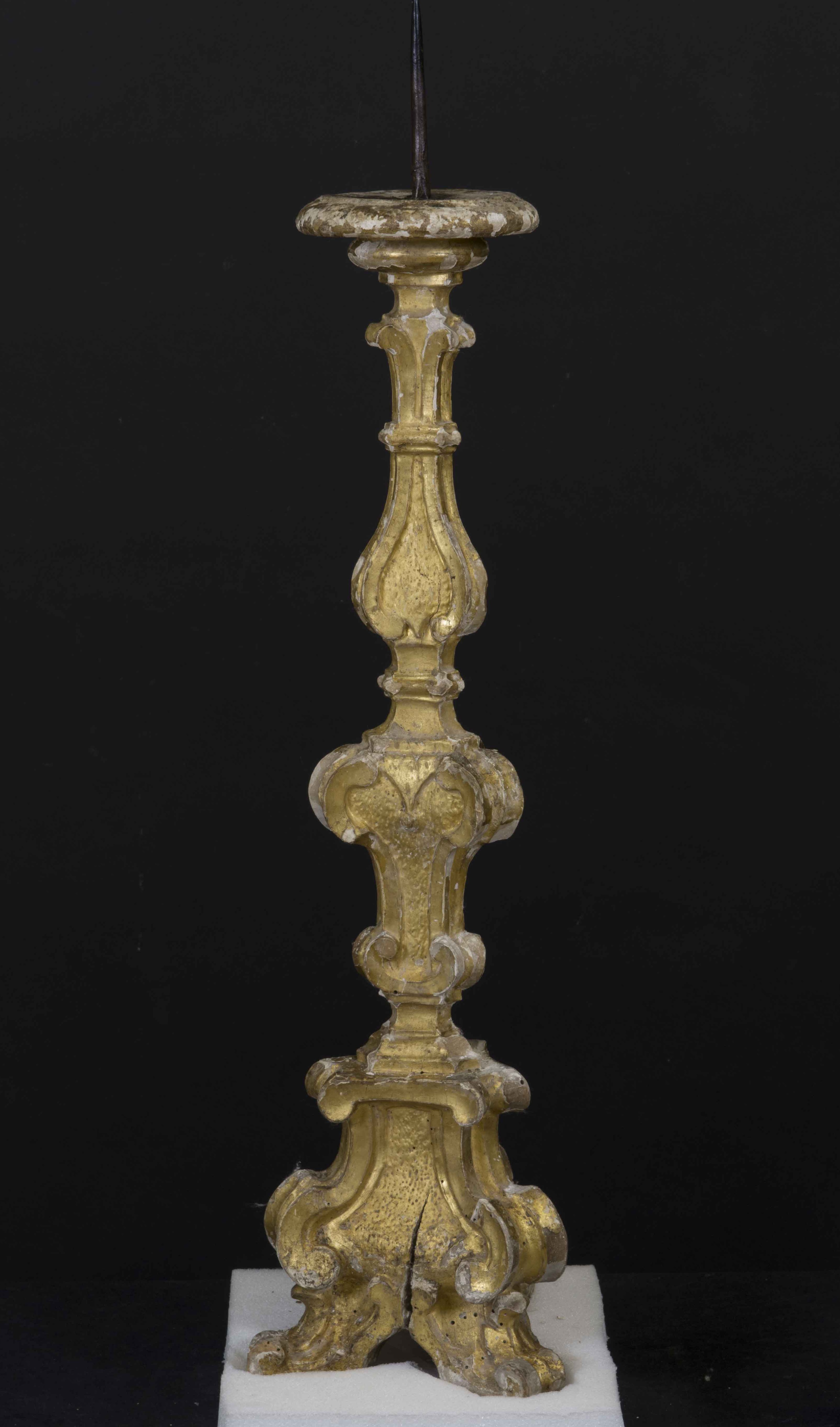 candeliere d'altare, serie - bottega umbra (seconda metà XVIII sec)