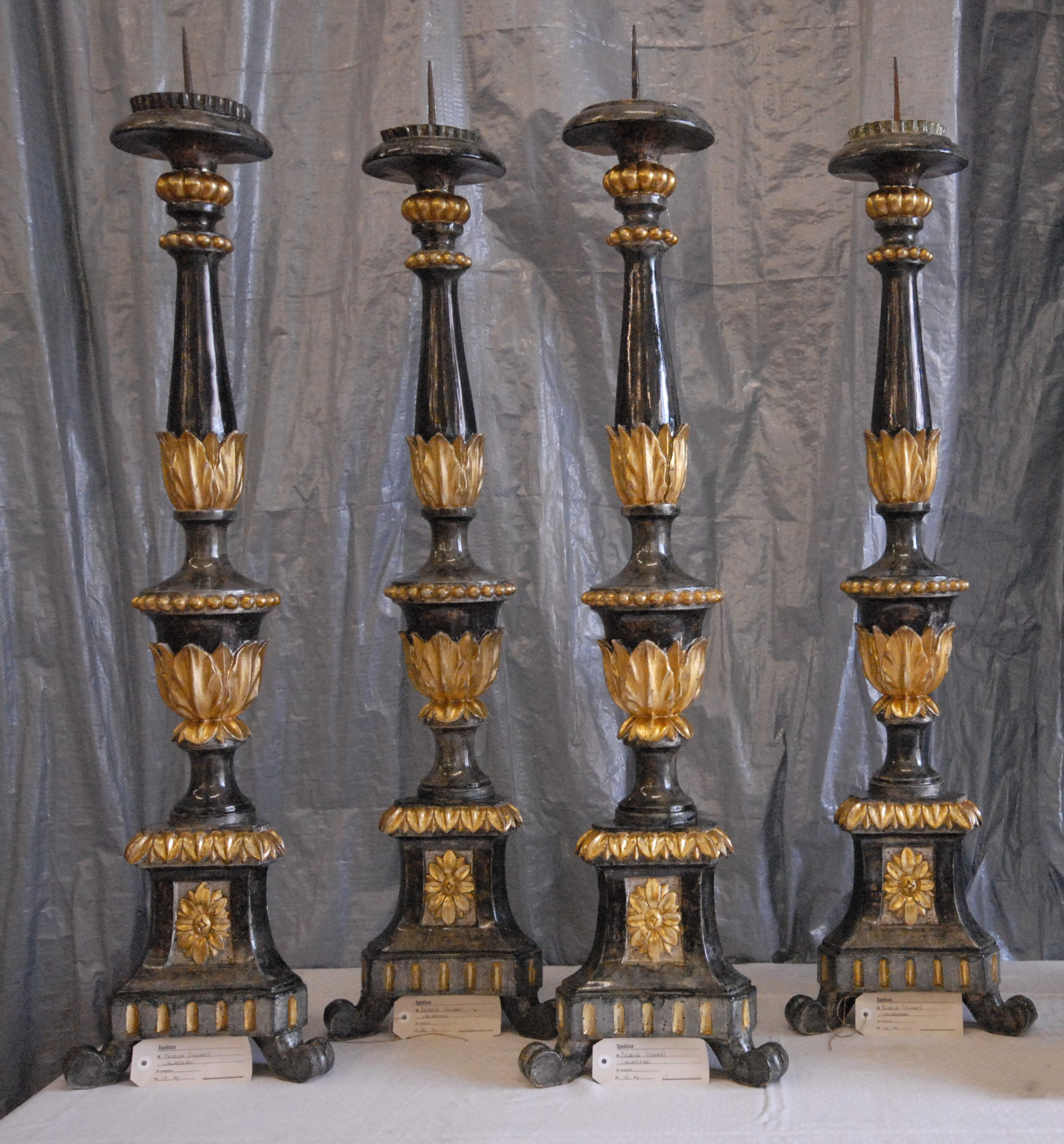 candeliere, serie - bottega umbra (seconda metà XVIII sec)