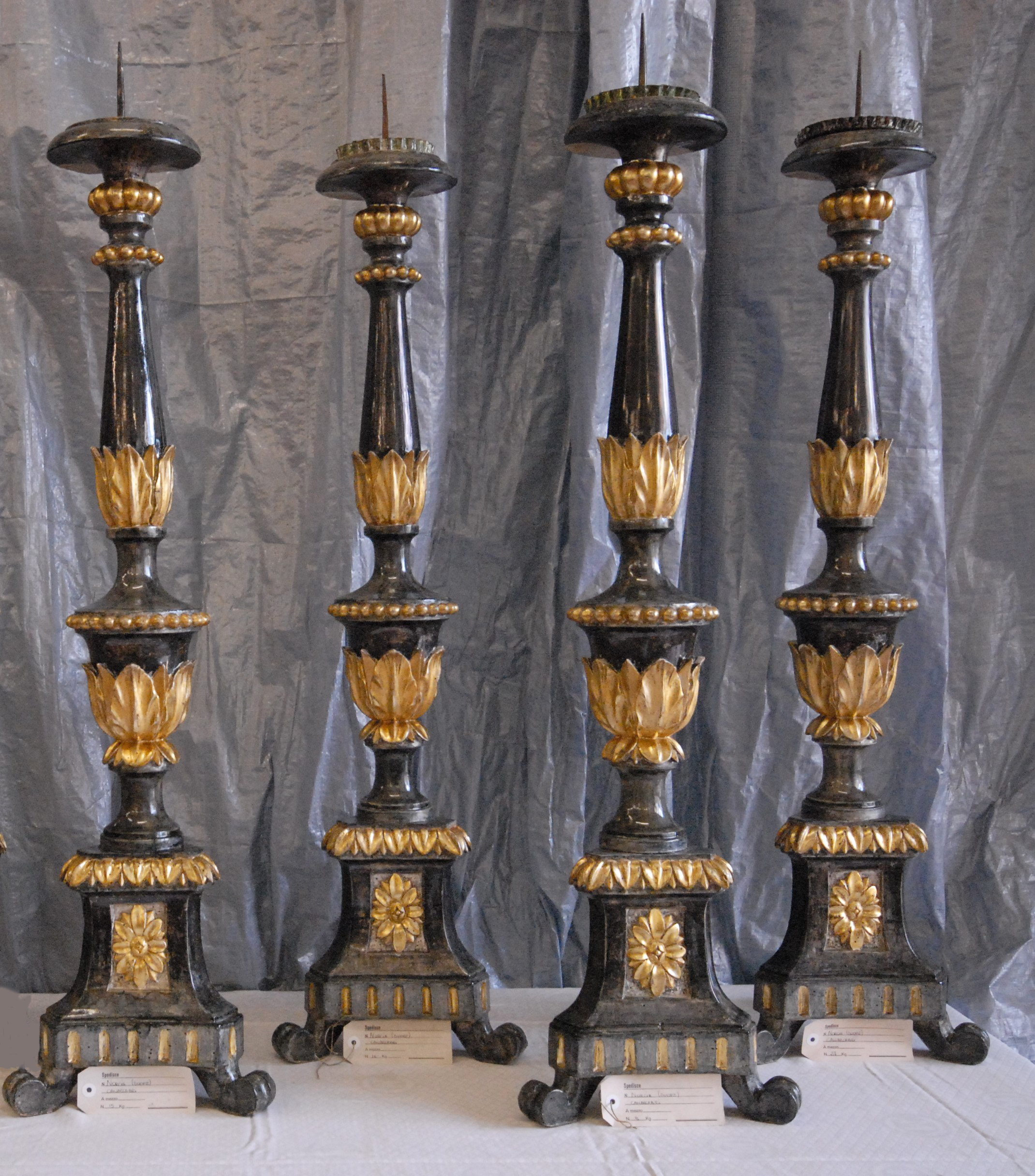 candeliere, serie - bottega umbra (seconda metà XVIII sec)