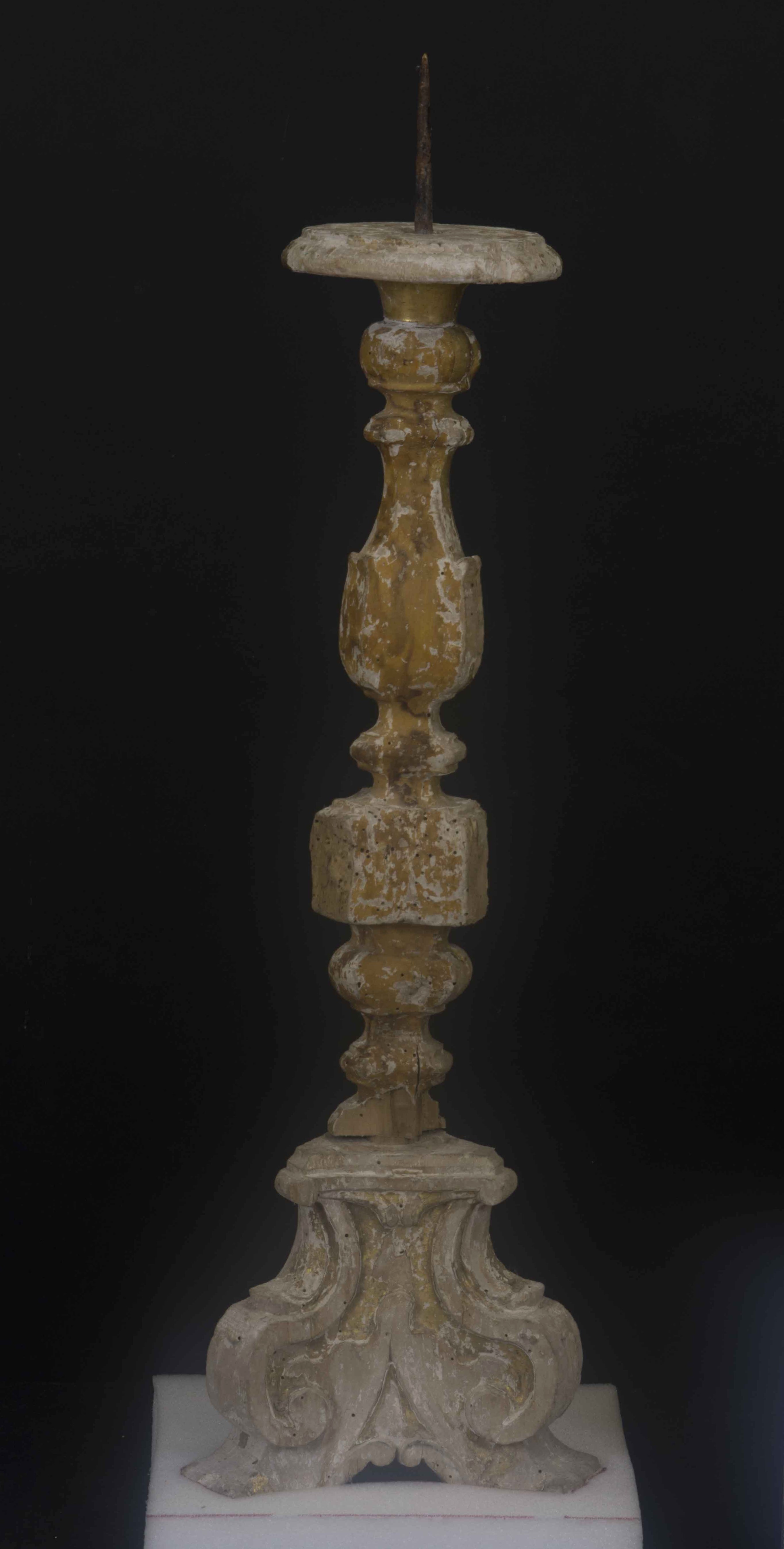 candeliere d'altare, serie - bottega umbra (seconda metà XIX sec)