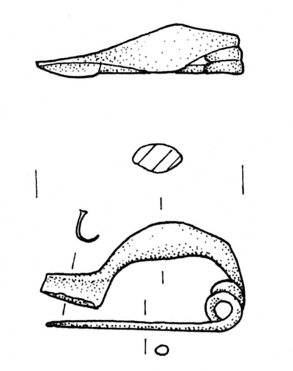 fibula/ ad arco ingrossato (SECOLI/ VI a.C)