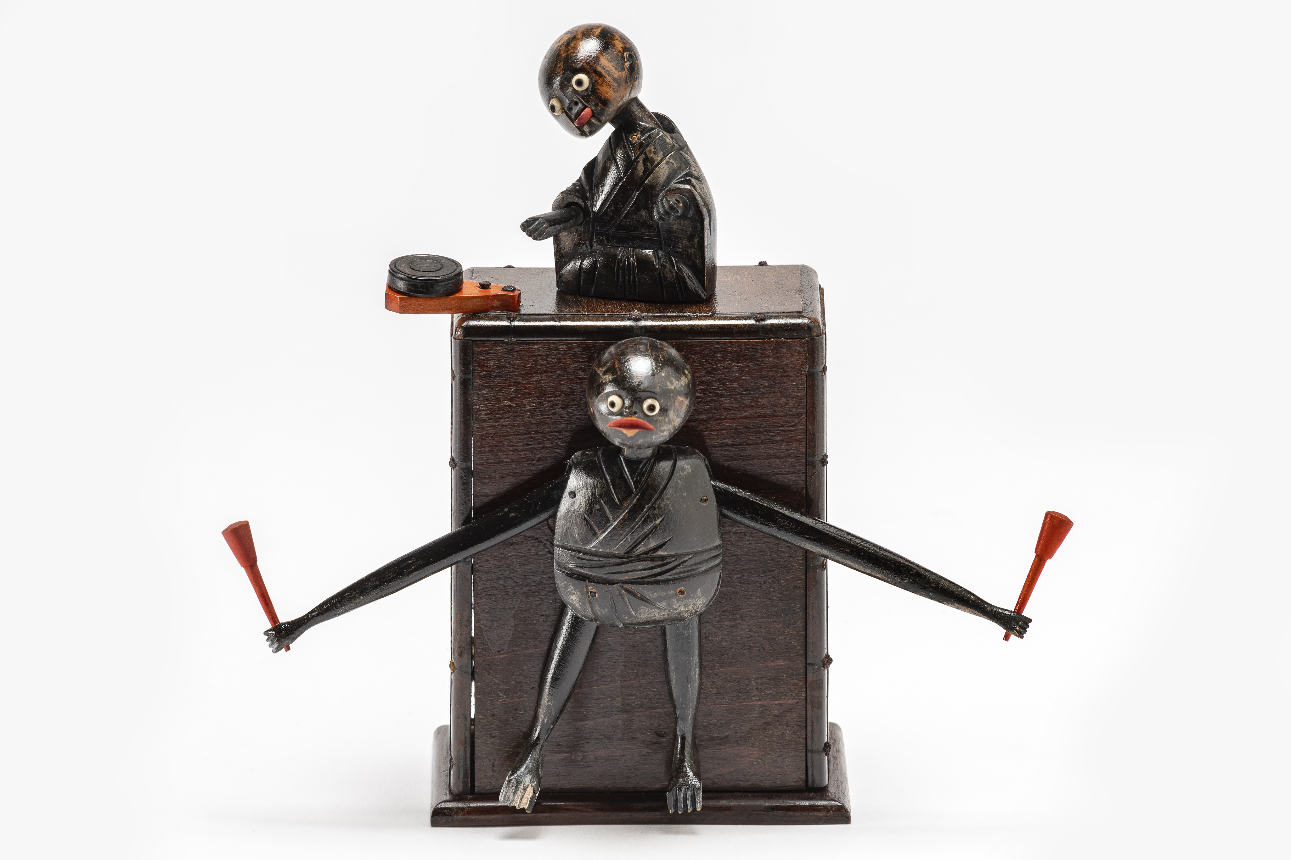 Coppia di obakemono, Bambola di Kobe (Kōbe ningyō) n.6/14 (bambola, insieme) - manifattura giapponese (fine/ inizio Secc. XIX-XX)