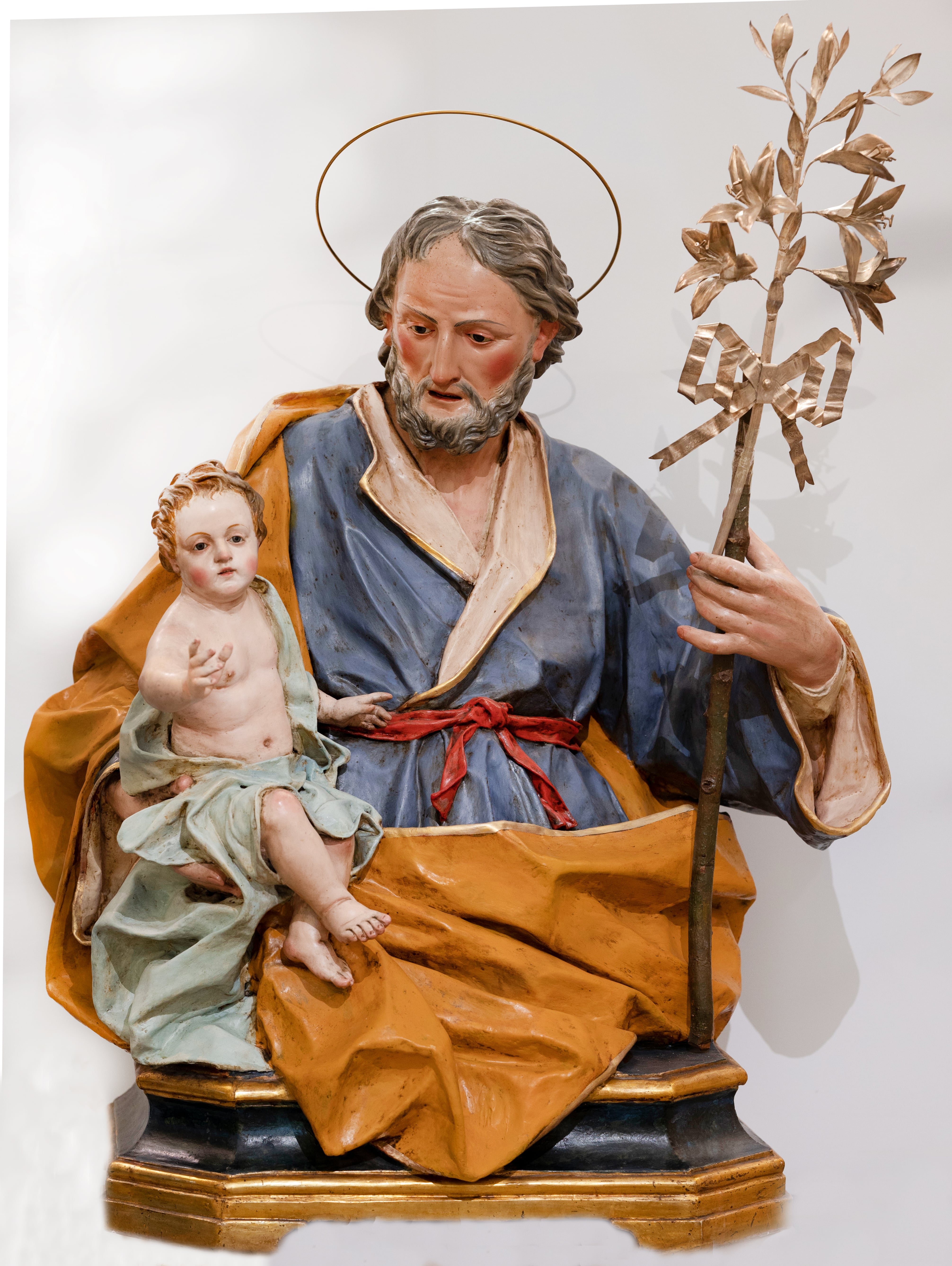 San Giuseppe e Gesù Bambino (statua, opera isolata) - bottega napoletana (prima metà sec. XVIII)